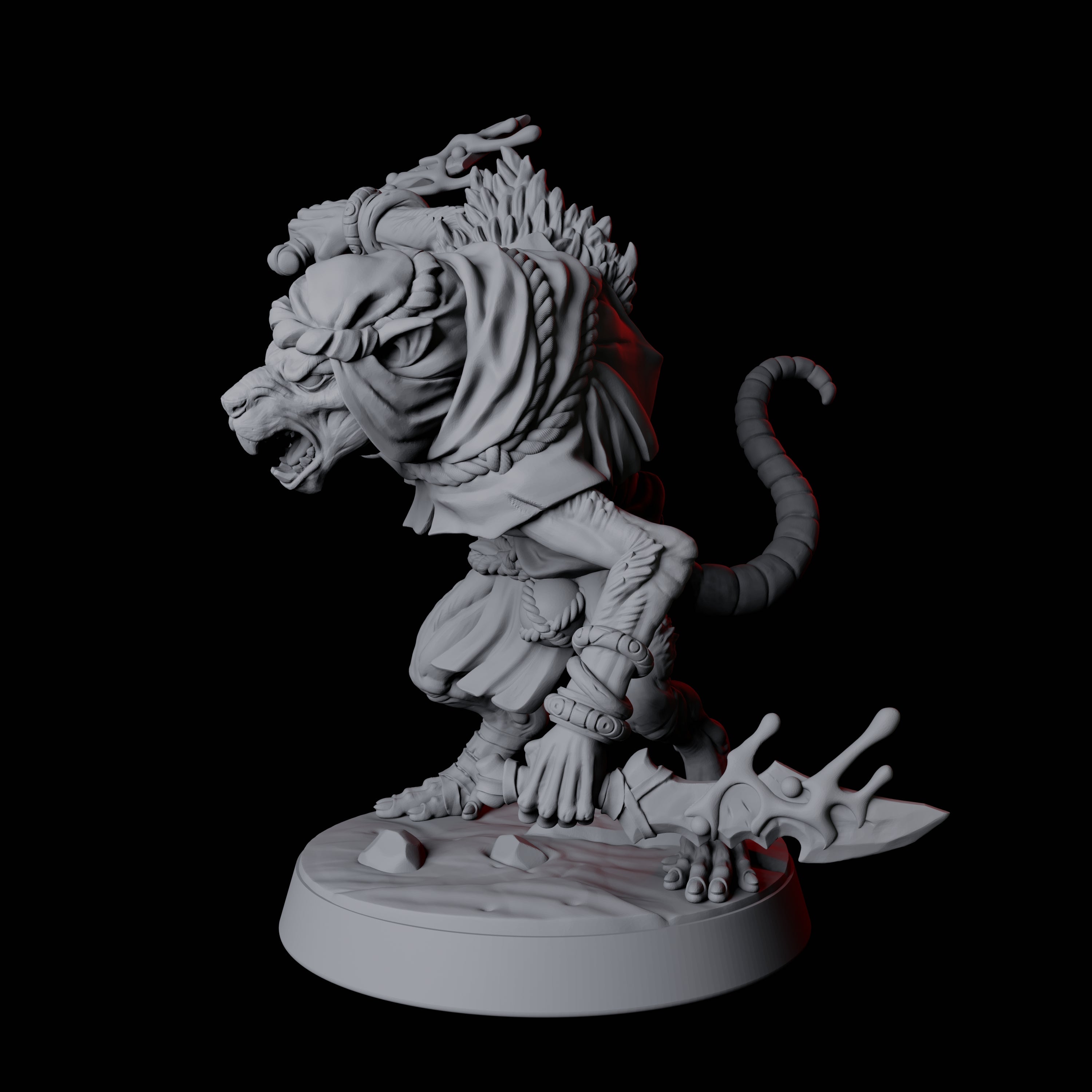 Cunning Ratfolk Soldier B Miniature for Dungeons and Dragons, Pathfinder or other TTRPGs