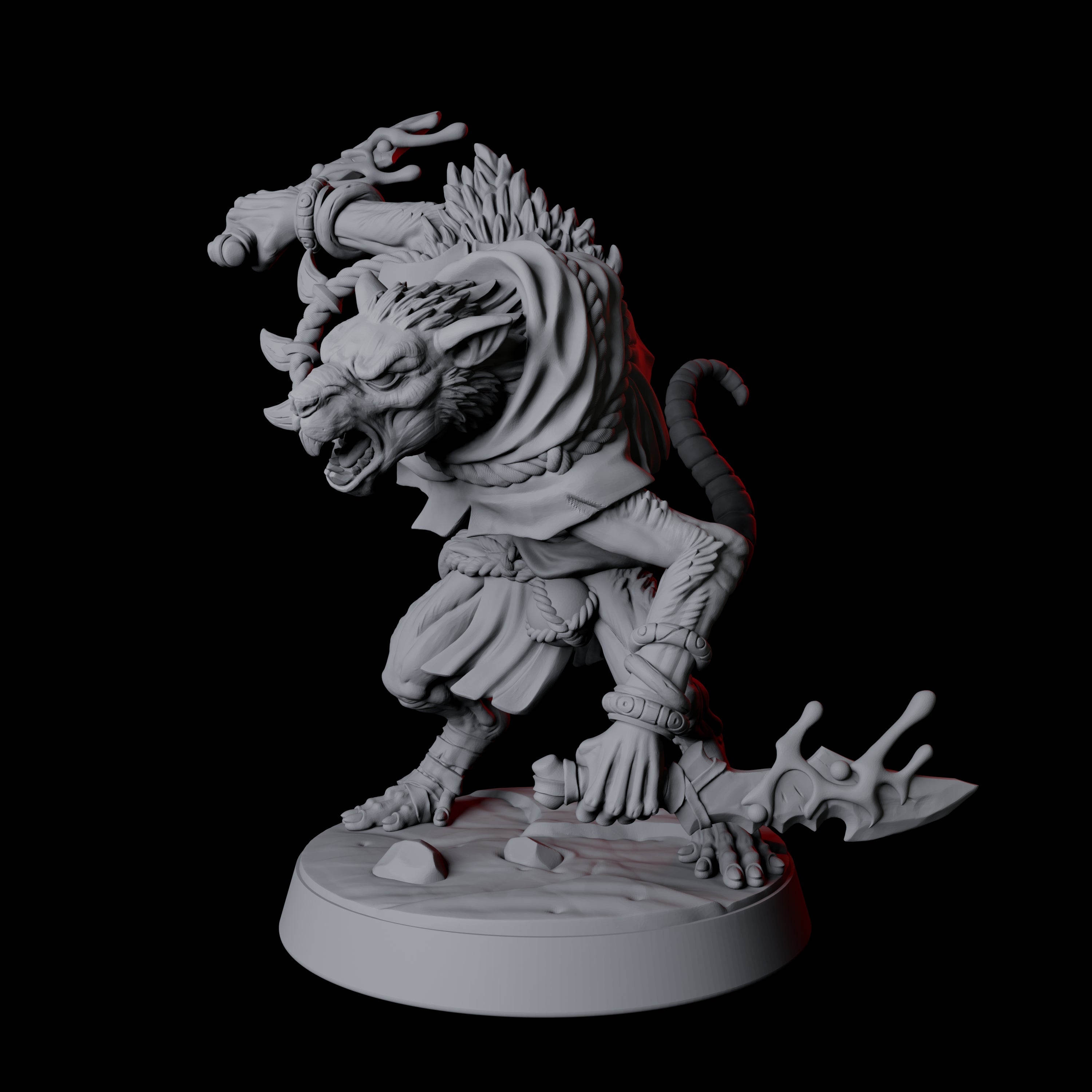 Cunning Ratfolk Soldier B Miniature for Dungeons and Dragons, Pathfinder or other TTRPGs