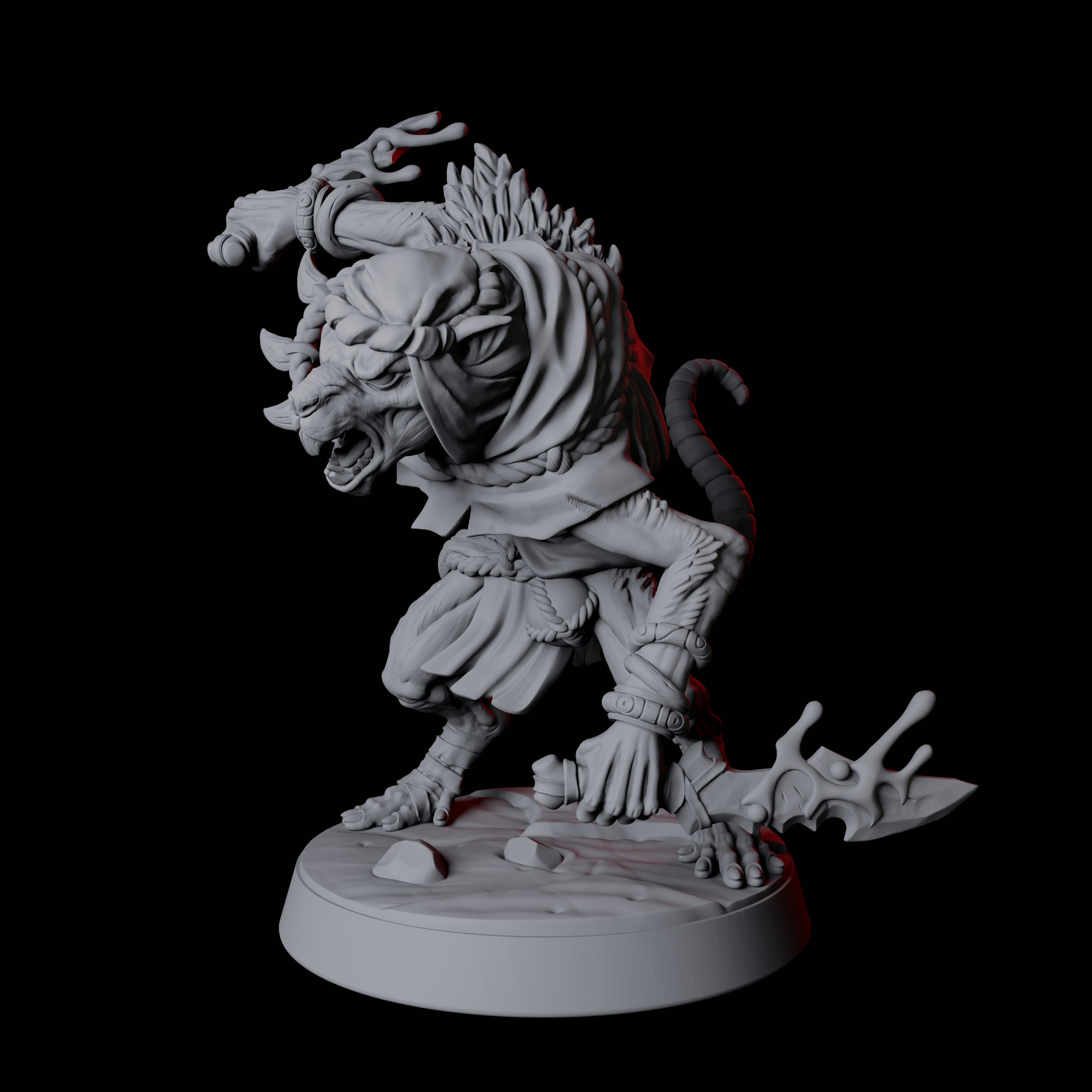 Cunning Ratfolk Soldier B Miniature for Dungeons and Dragons, Pathfinder or other TTRPGs
