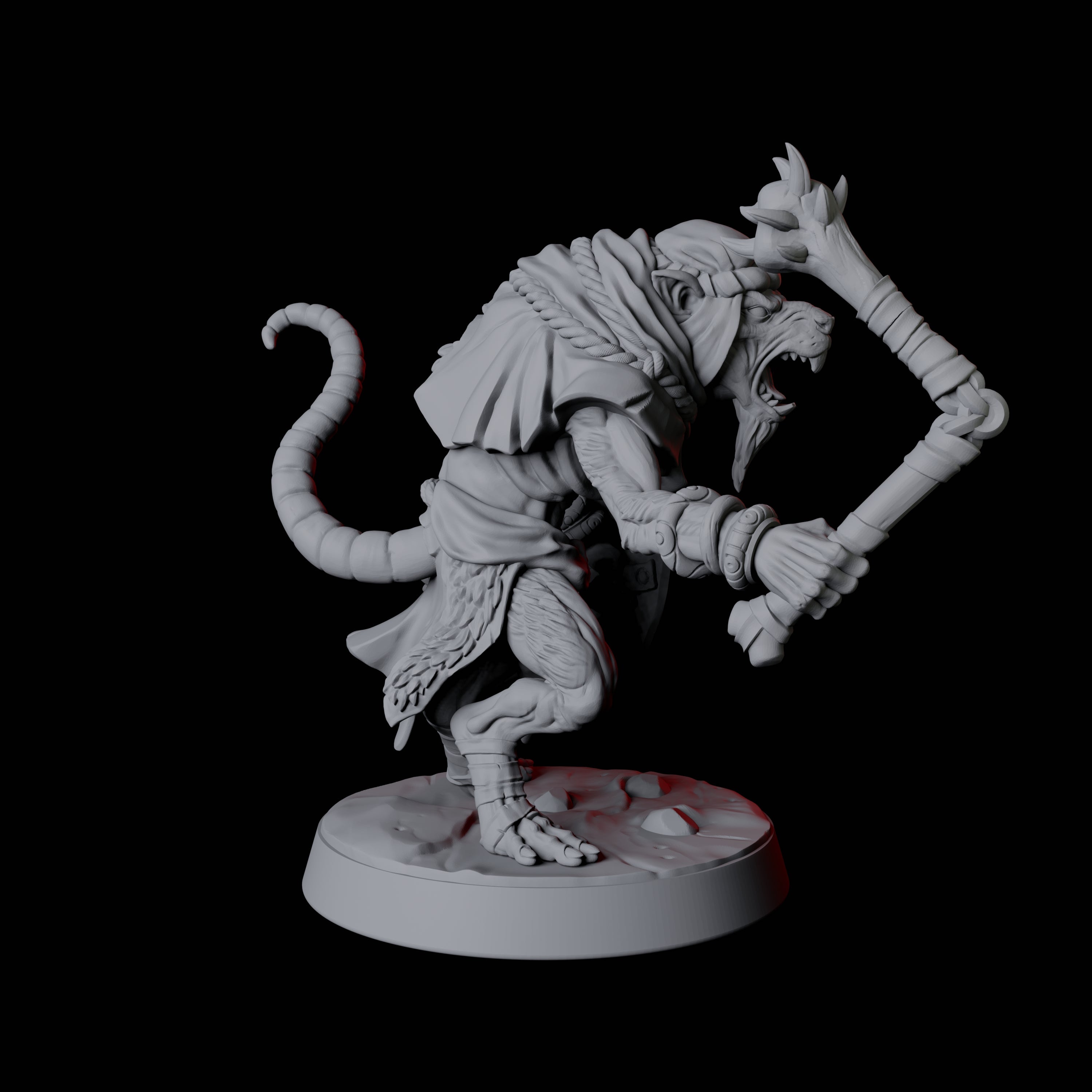 Cunning Ratfolk Soldier D Miniature for Dungeons and Dragons, Pathfinder or other TTRPGs