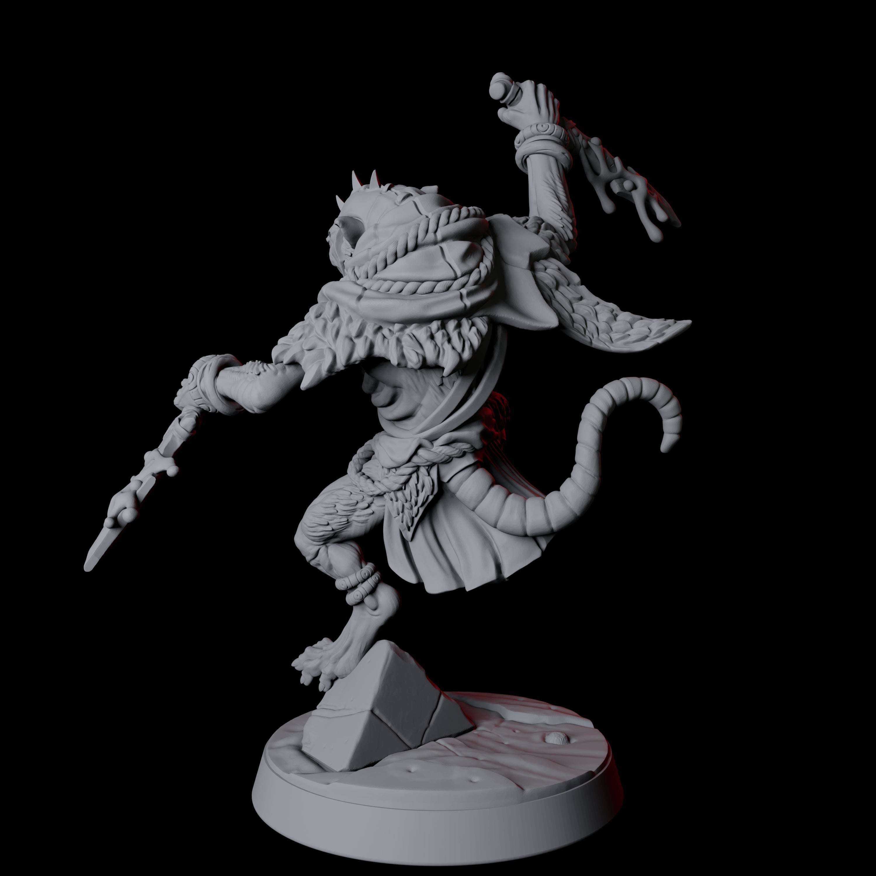 Cunning Ratfolk Soldier E Miniature for Dungeons and Dragons, Pathfinder or other TTRPGs