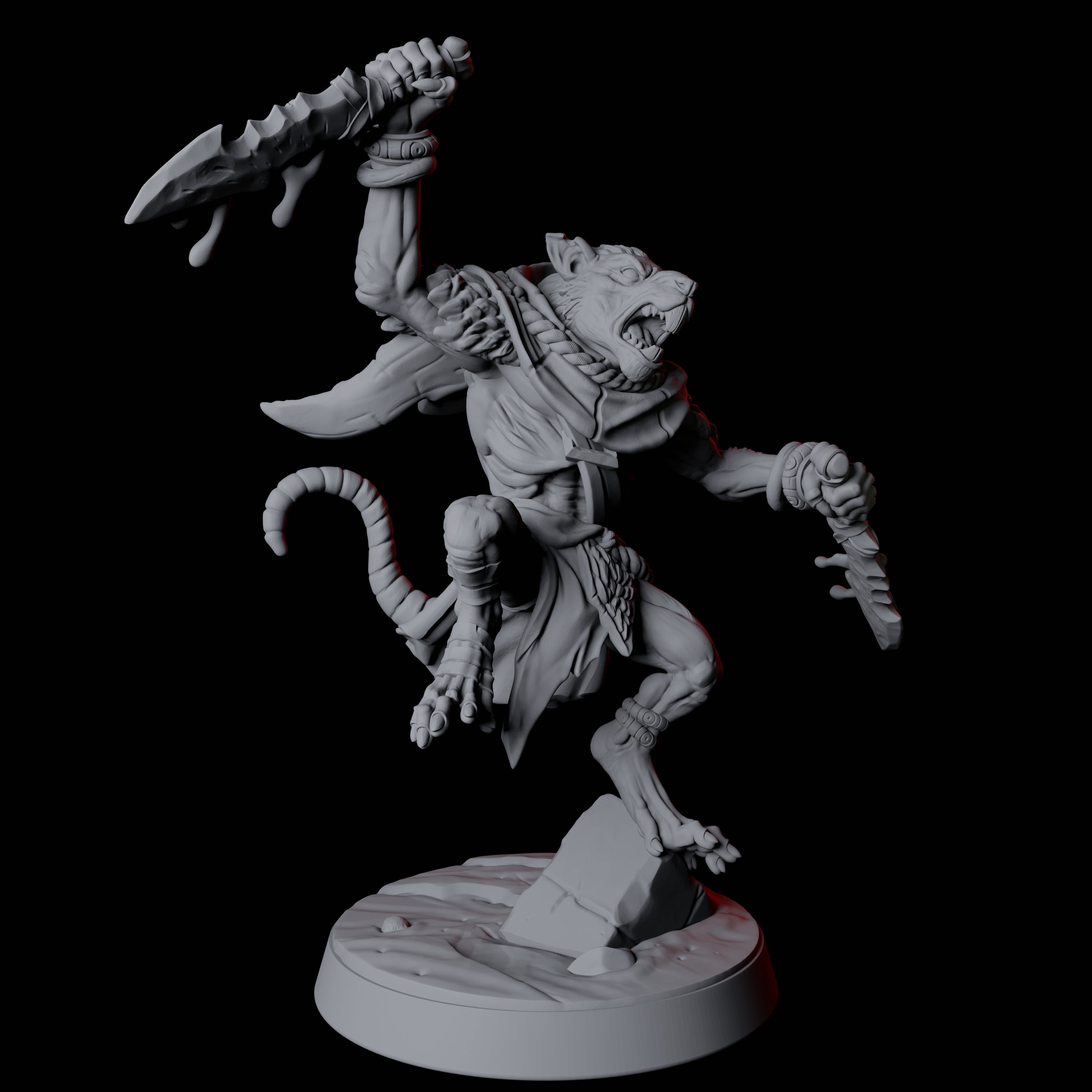 Cunning Ratfolk Soldier E Miniature for Dungeons and Dragons, Pathfinder or other TTRPGs