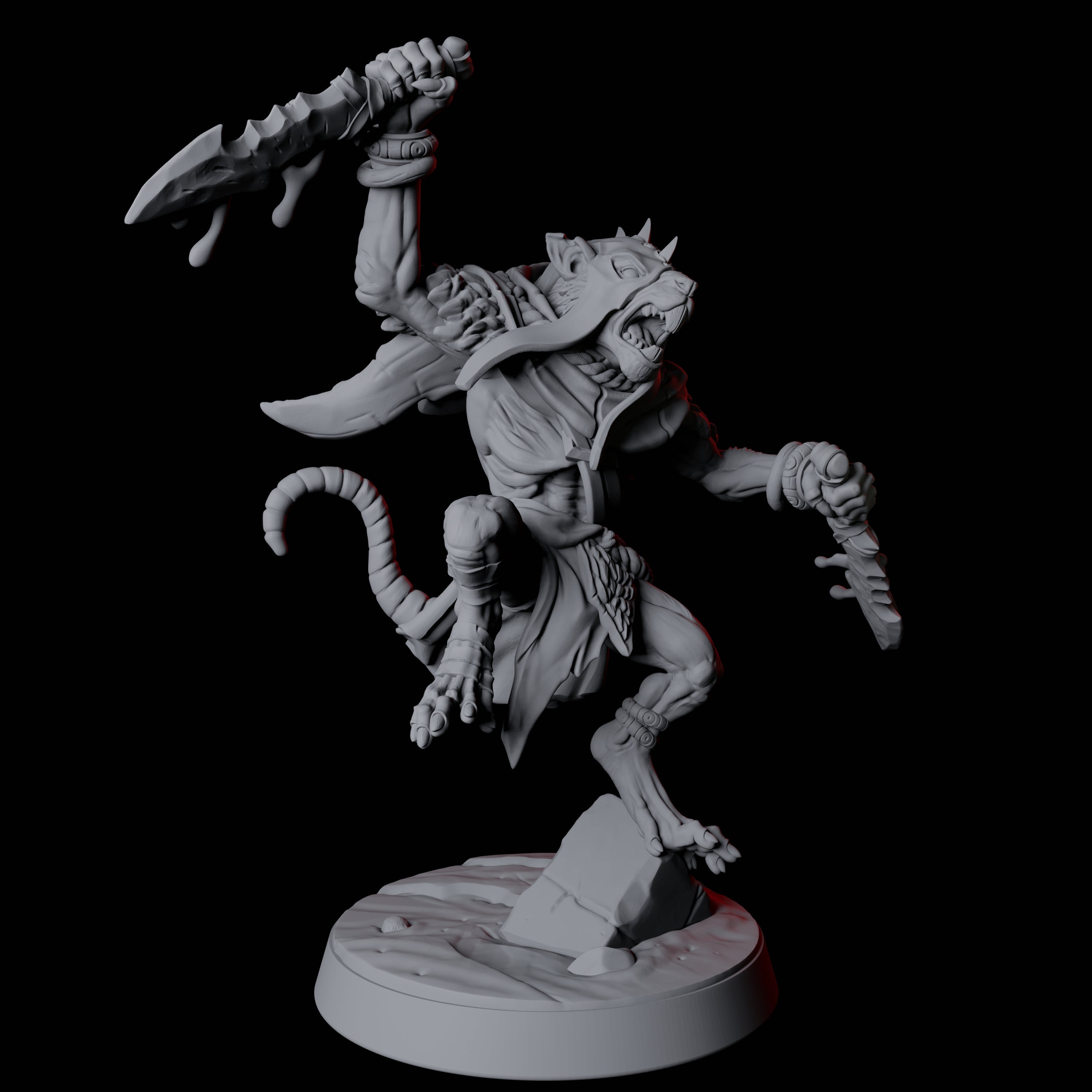 Cunning Ratfolk Soldier E Miniature for Dungeons and Dragons, Pathfinder or other TTRPGs