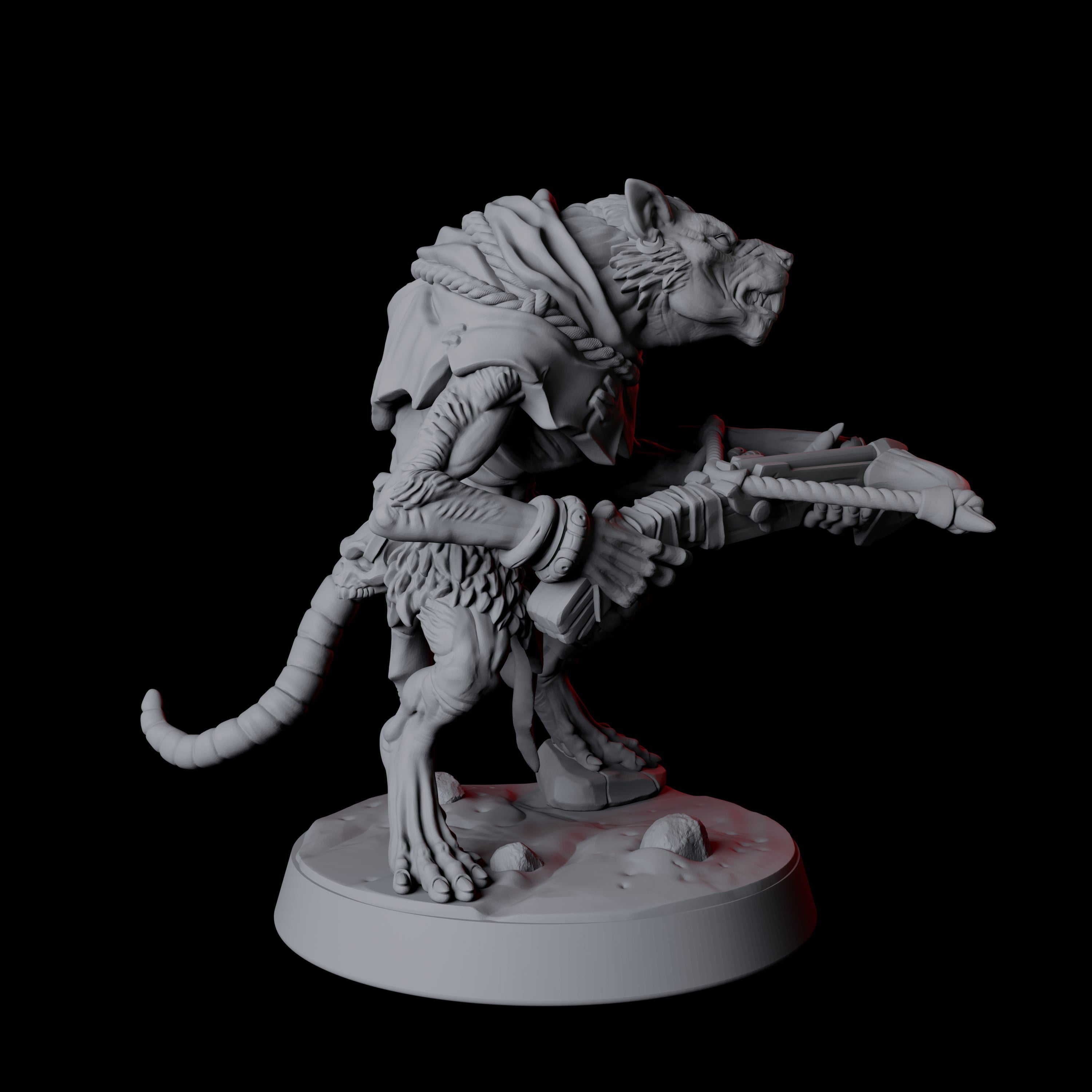 Cunning Ratfolk Soldier F Miniature for Dungeons and Dragons, Pathfinder or other TTRPGs