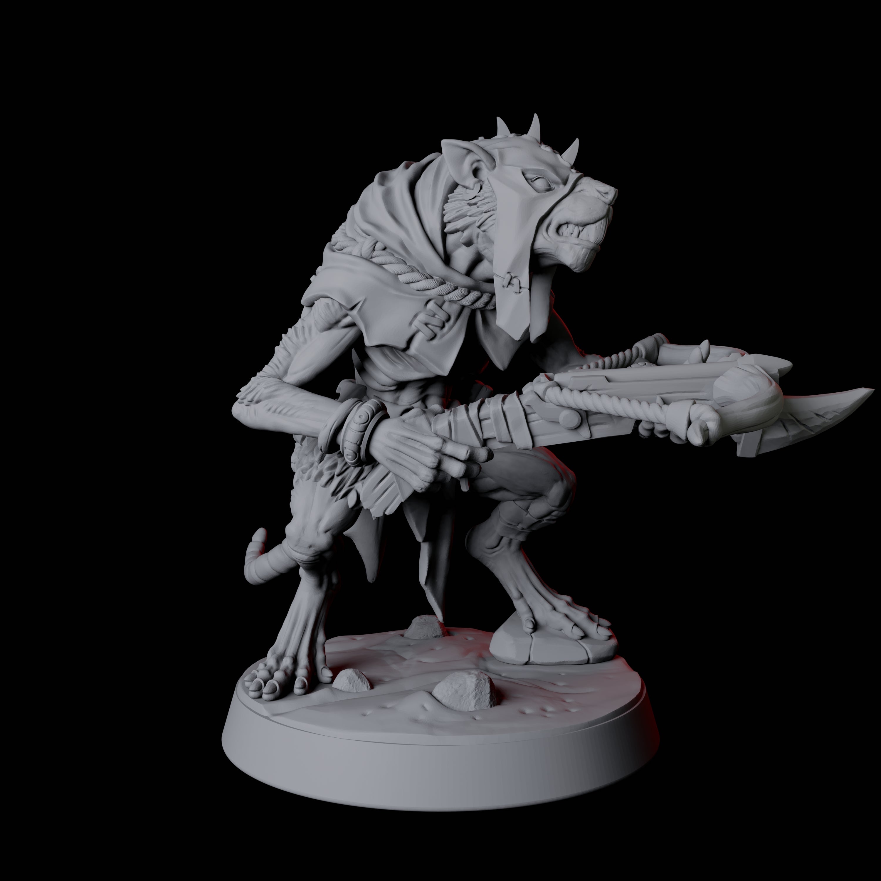 Cunning Ratfolk Soldier F Miniature for Dungeons and Dragons, Pathfinder or other TTRPGs