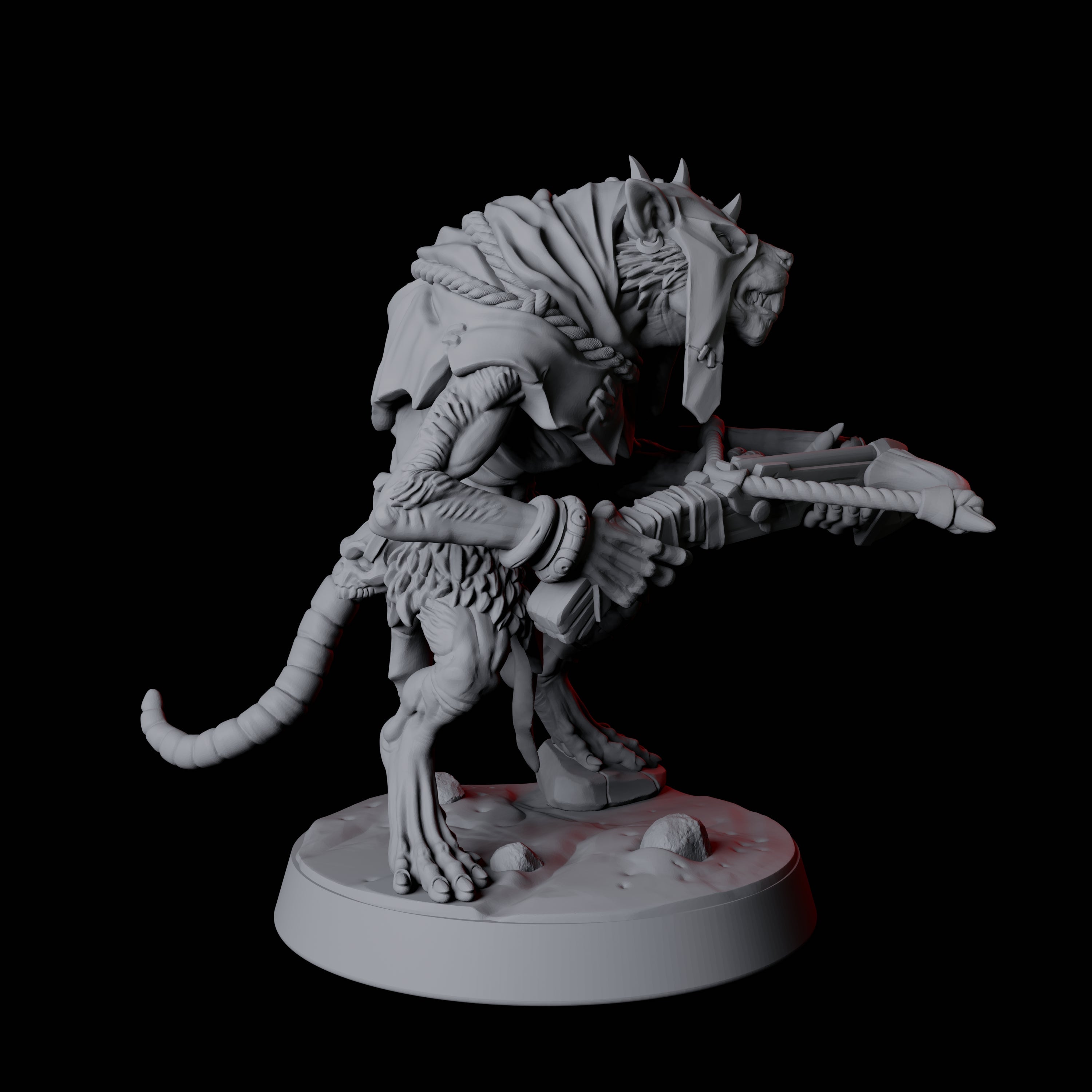 Cunning Ratfolk Soldier F Miniature for Dungeons and Dragons, Pathfinder or other TTRPGs