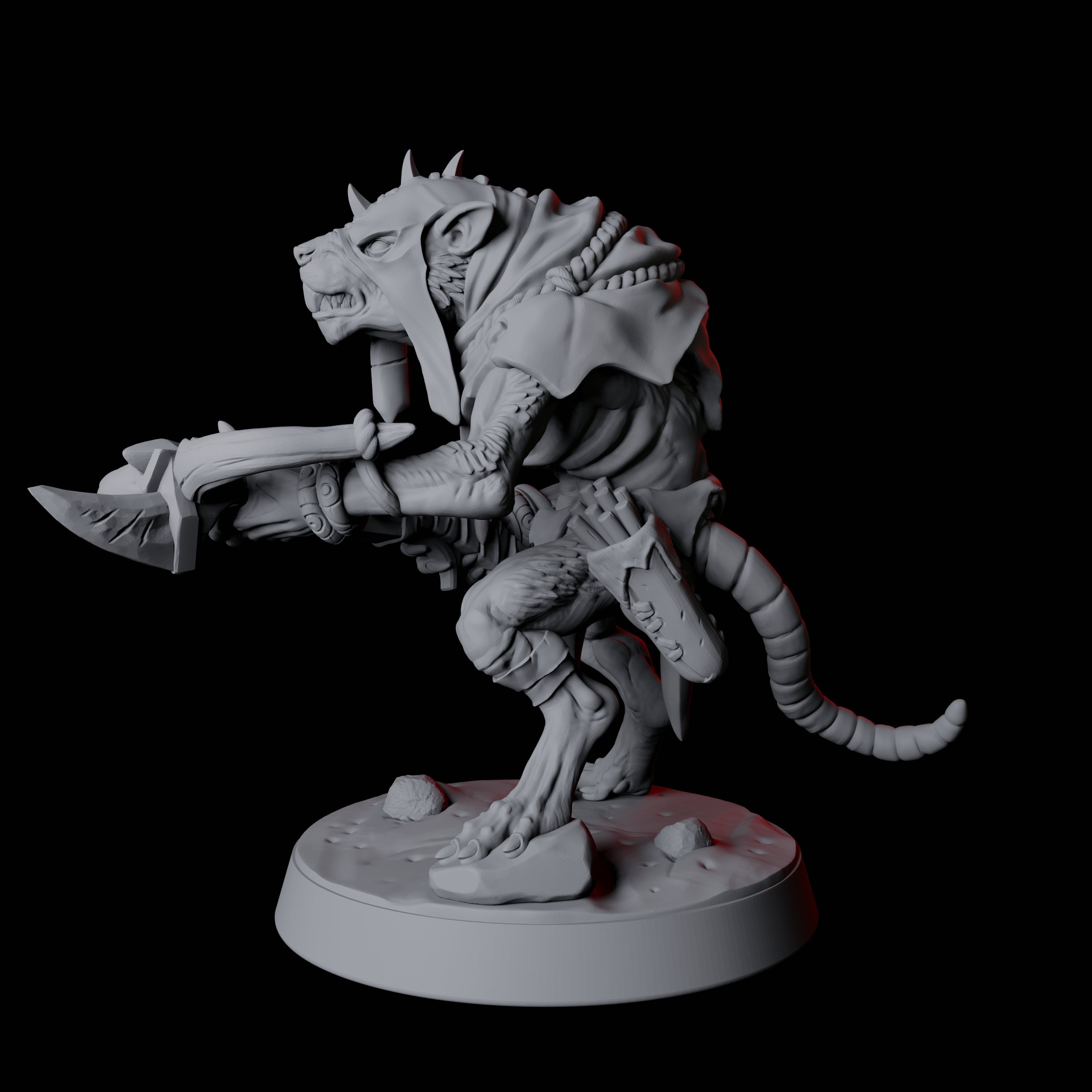 Cunning Ratfolk Soldier F Miniature for Dungeons and Dragons, Pathfinder or other TTRPGs