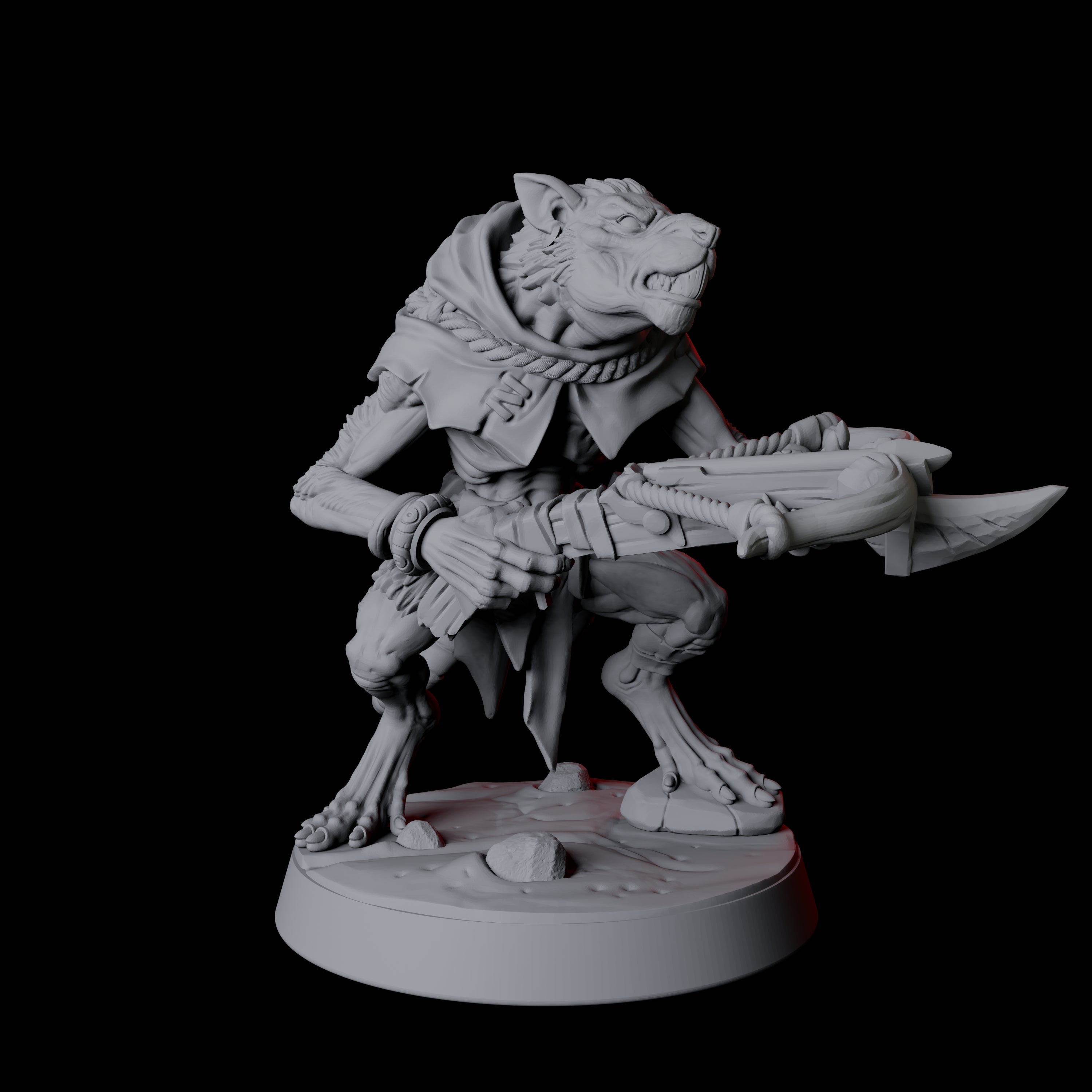 Cunning Ratfolk Soldier F Miniature for Dungeons and Dragons, Pathfinder or other TTRPGs