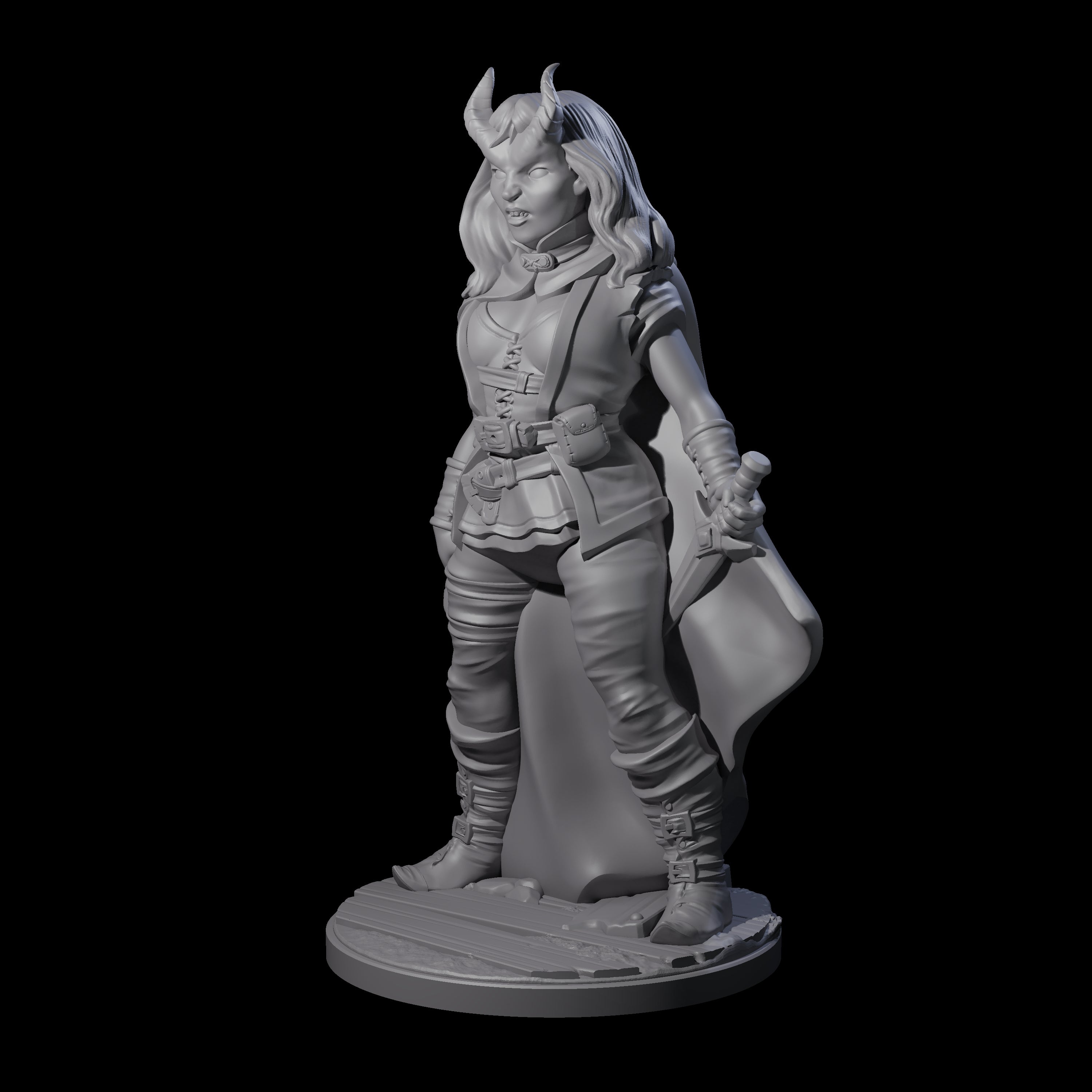 Cunning Tiefling Rogue Miniature for Dungeons and Dragons, Pathfinder or other TTRPGs
