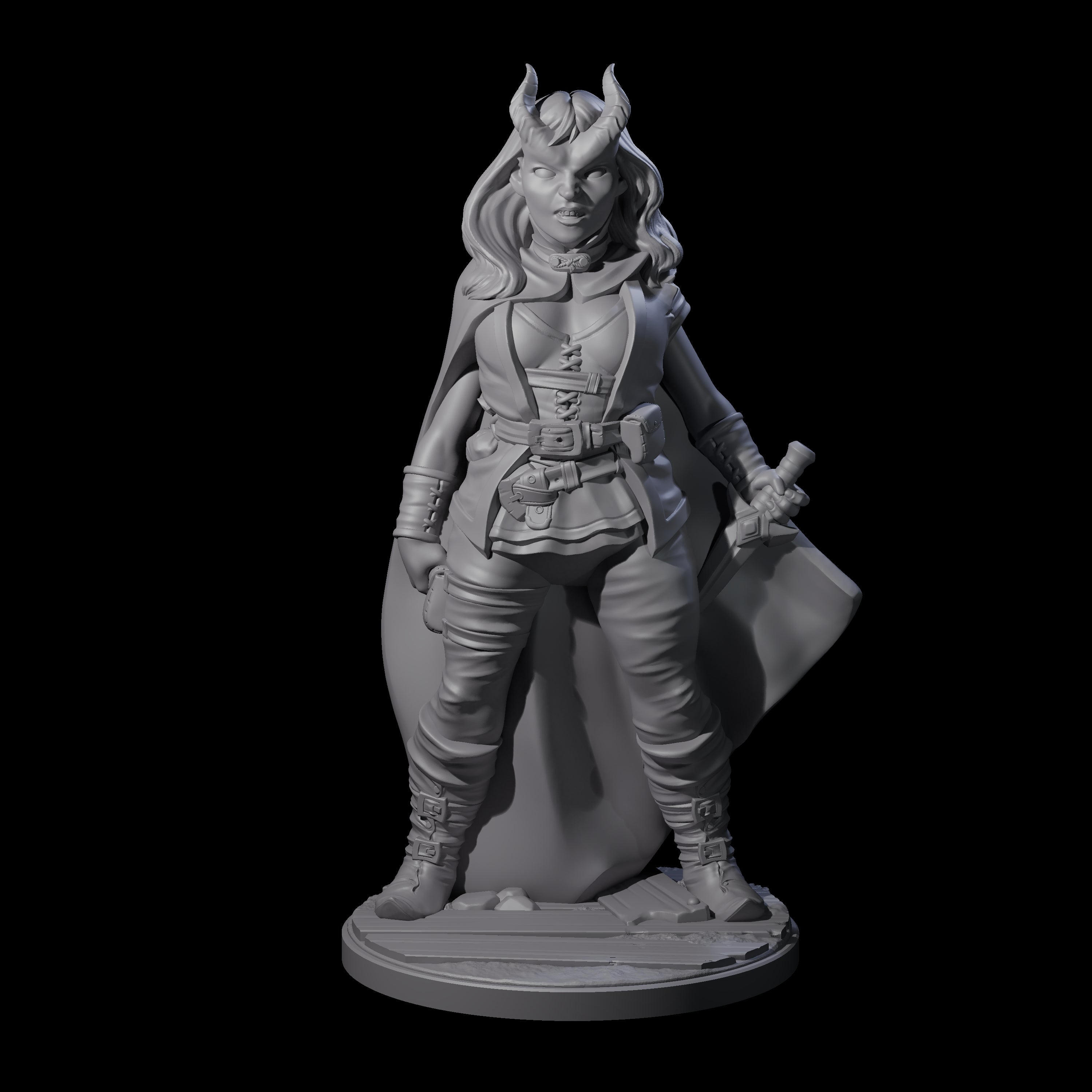 Cunning Tiefling Rogue Miniature for Dungeons and Dragons, Pathfinder or other TTRPGs