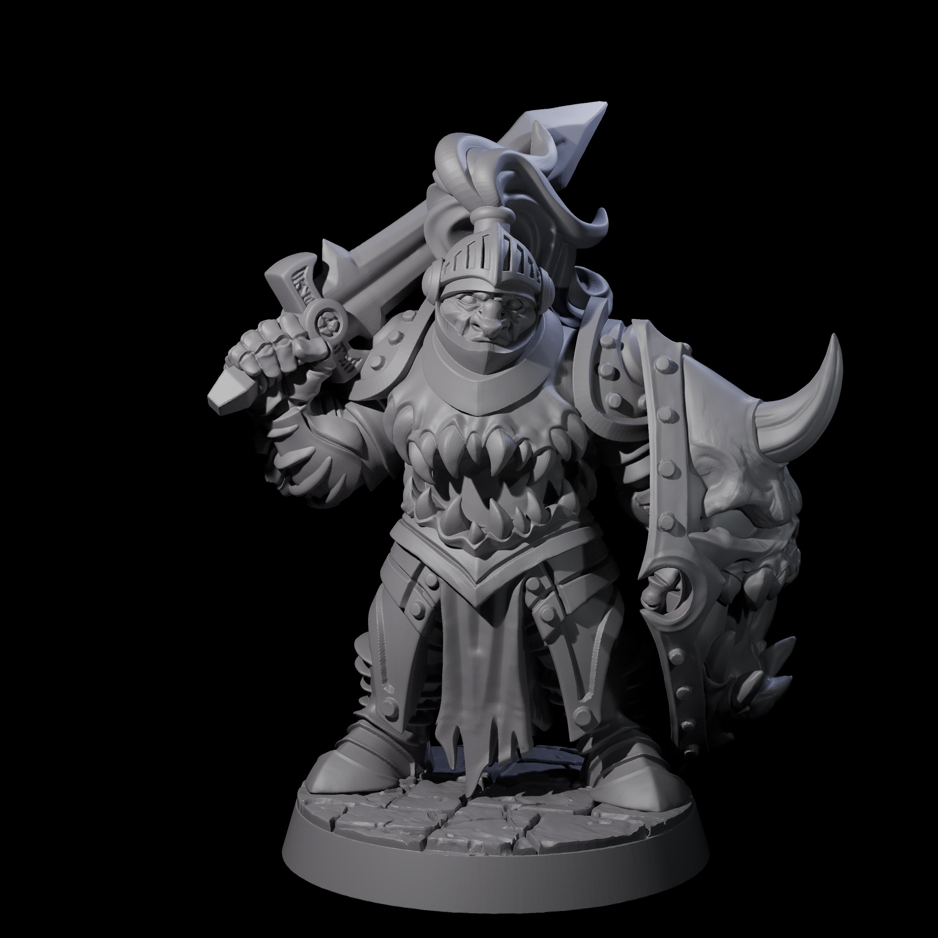 Cursed Orc Fighter Miniature for Dungeons and Dragons, Pathfinder or other TTRPGs