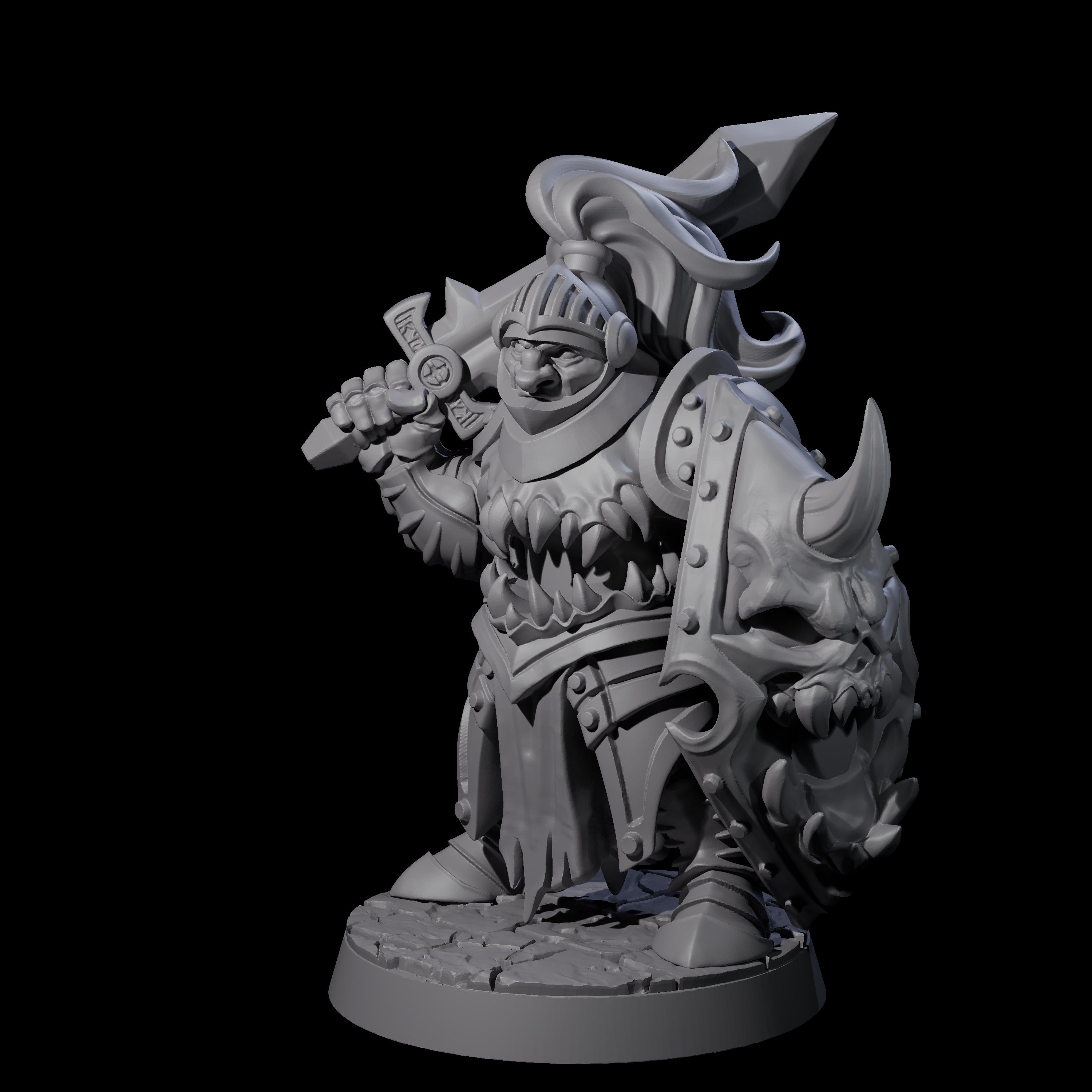 Cursed Orc Fighter Miniature for Dungeons and Dragons, Pathfinder or other TTRPGs