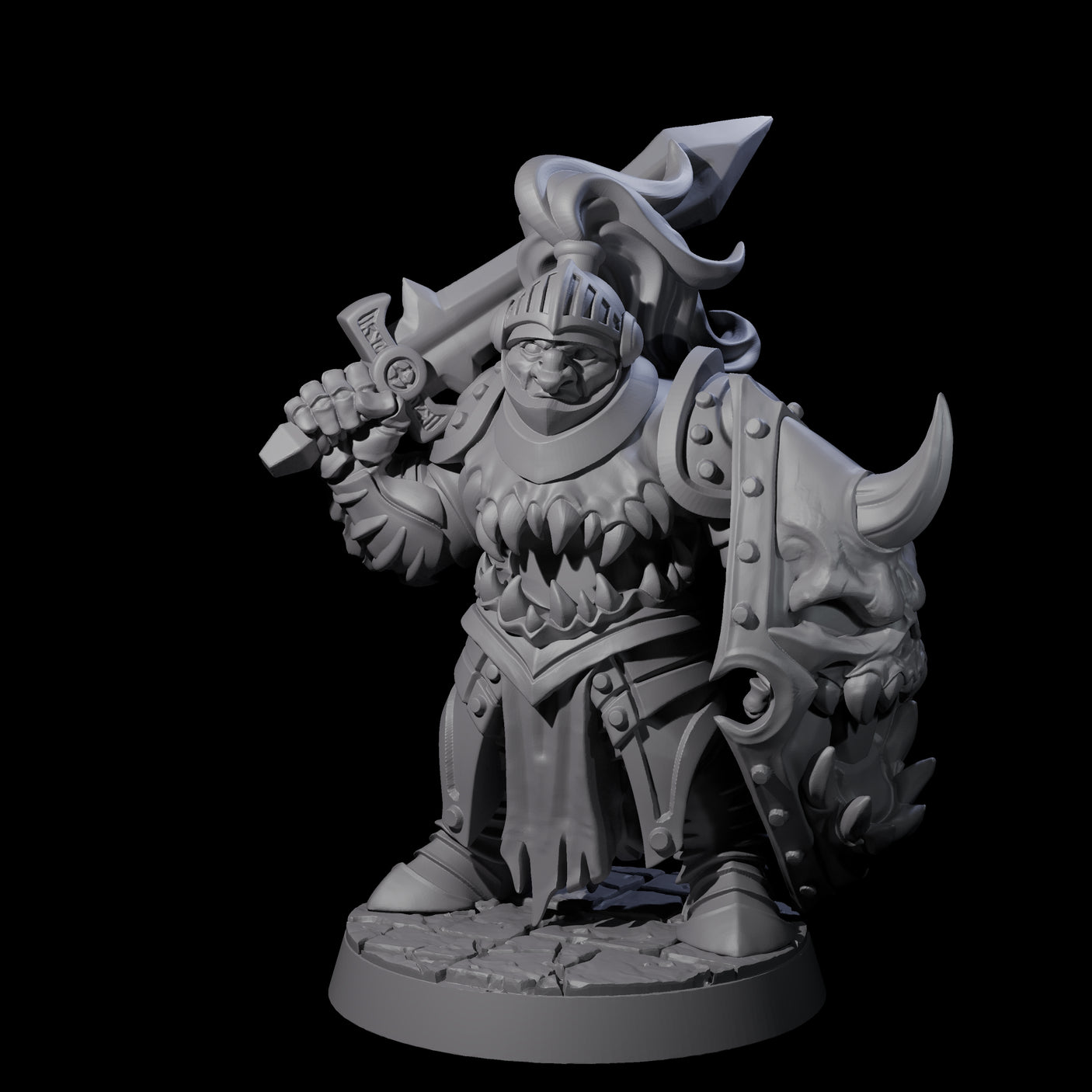 Cursed Orc Fighter Miniature for Dungeons and Dragons, Pathfinder or other TTRPGs