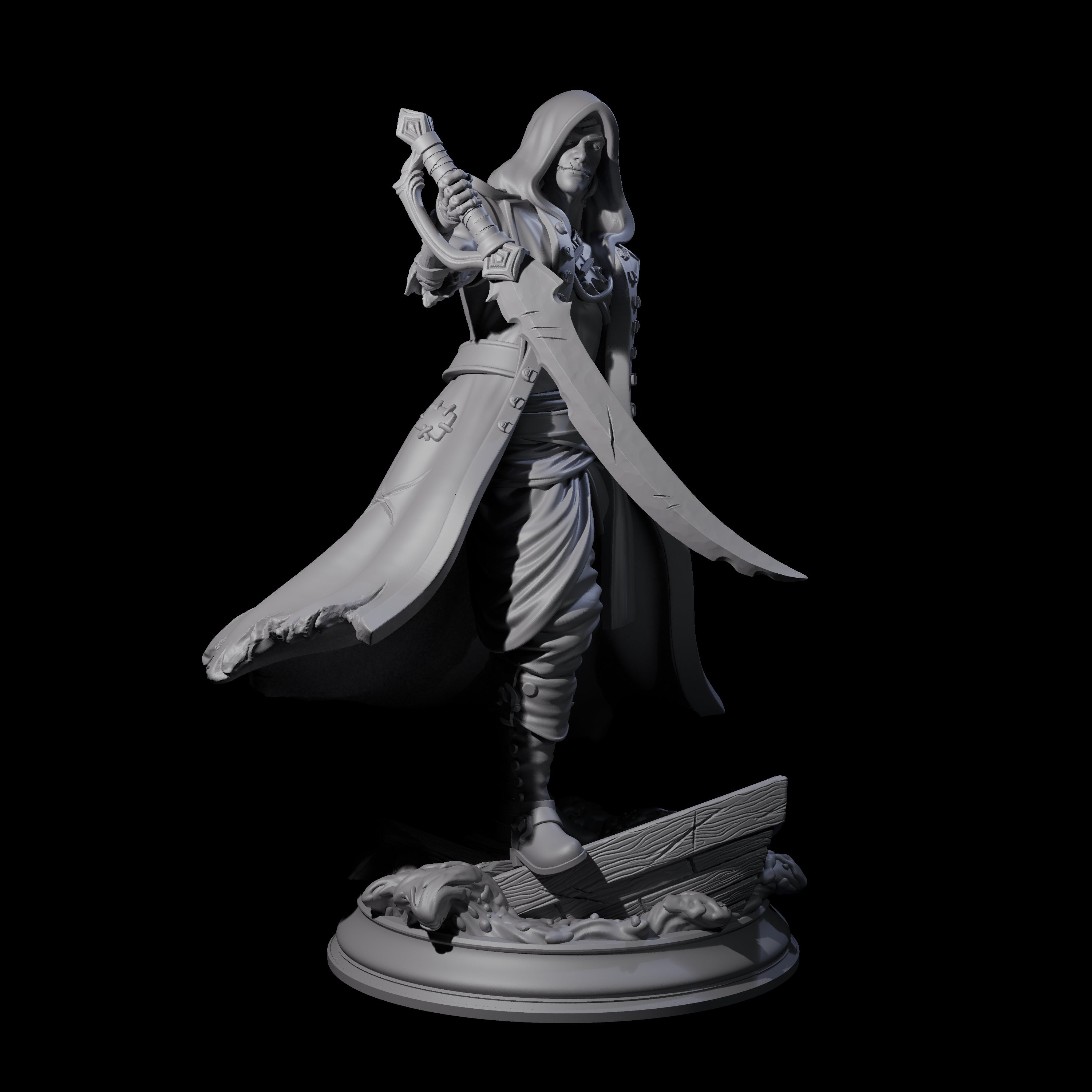 Cursed Sailor Fighter Miniature for Dungeons and Dragons, Pathfinder or other TTRPGs