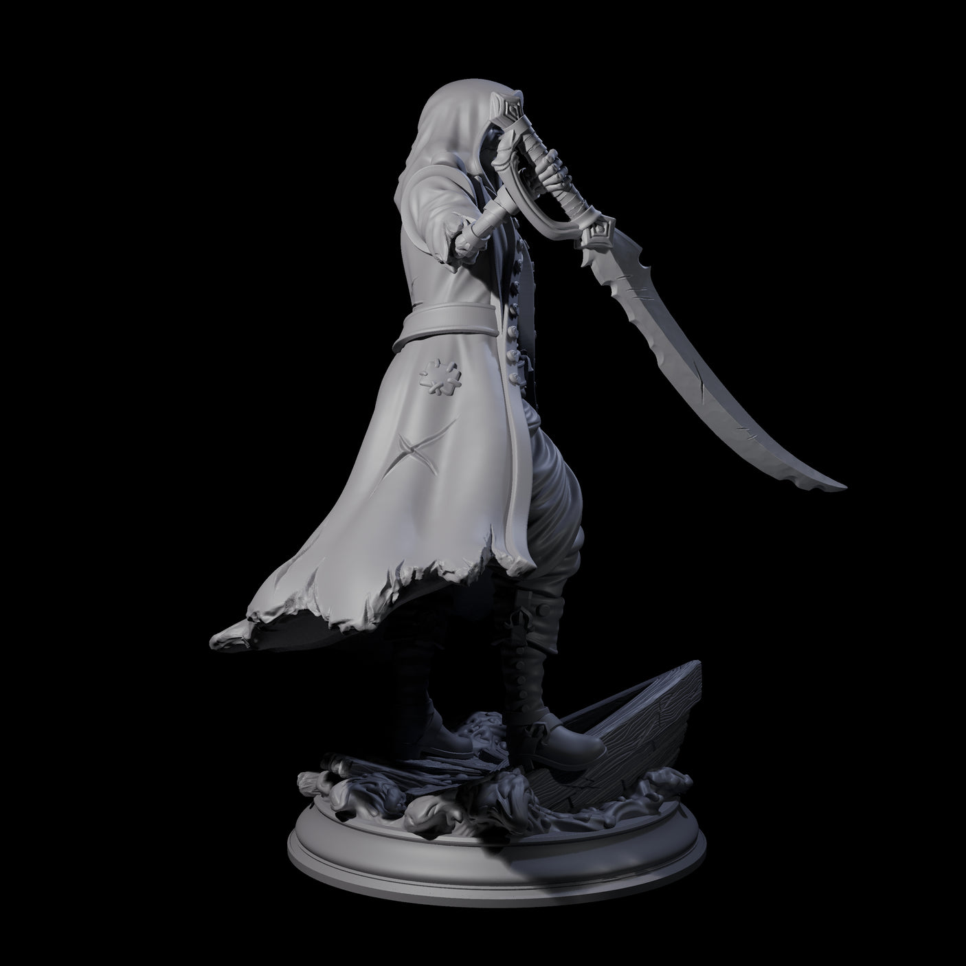 Cursed Sailor Fighter Miniature for Dungeons and Dragons, Pathfinder or other TTRPGs