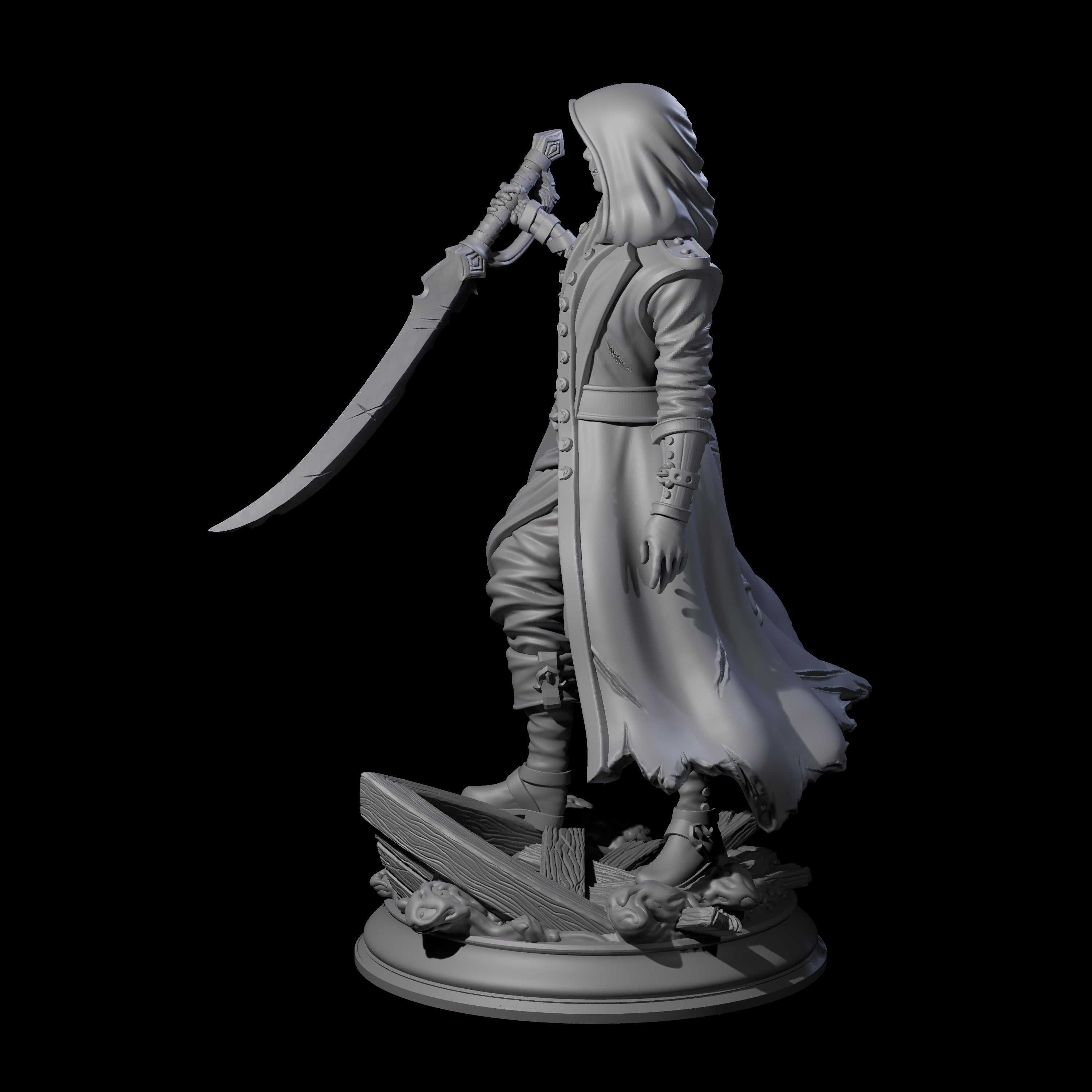 Cursed Sailor Fighter Miniature for Dungeons and Dragons, Pathfinder or other TTRPGs