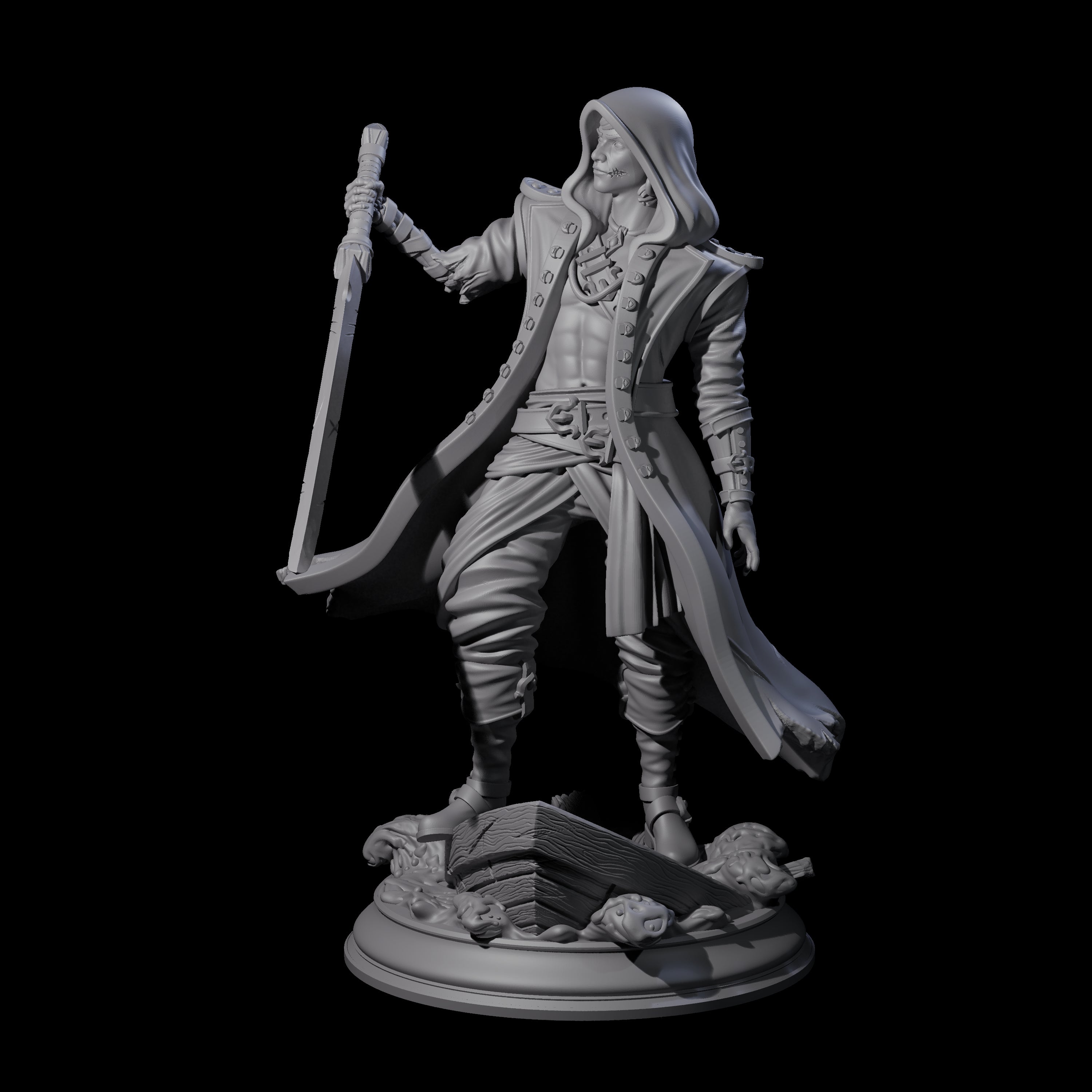 Cursed Sailor Fighter Miniature for Dungeons and Dragons, Pathfinder or other TTRPGs