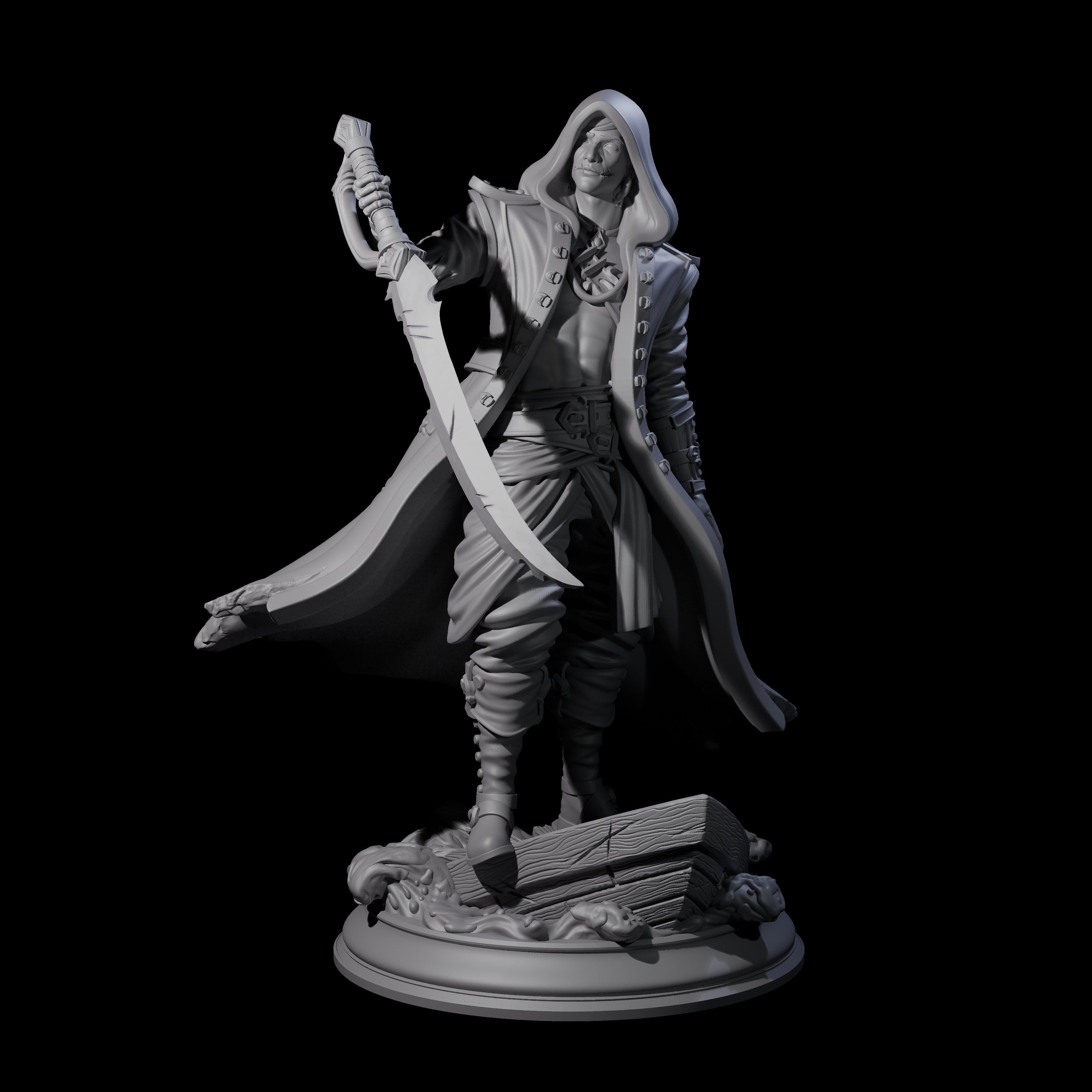 Cursed Sailor Fighter Miniature for Dungeons and Dragons, Pathfinder or other TTRPGs
