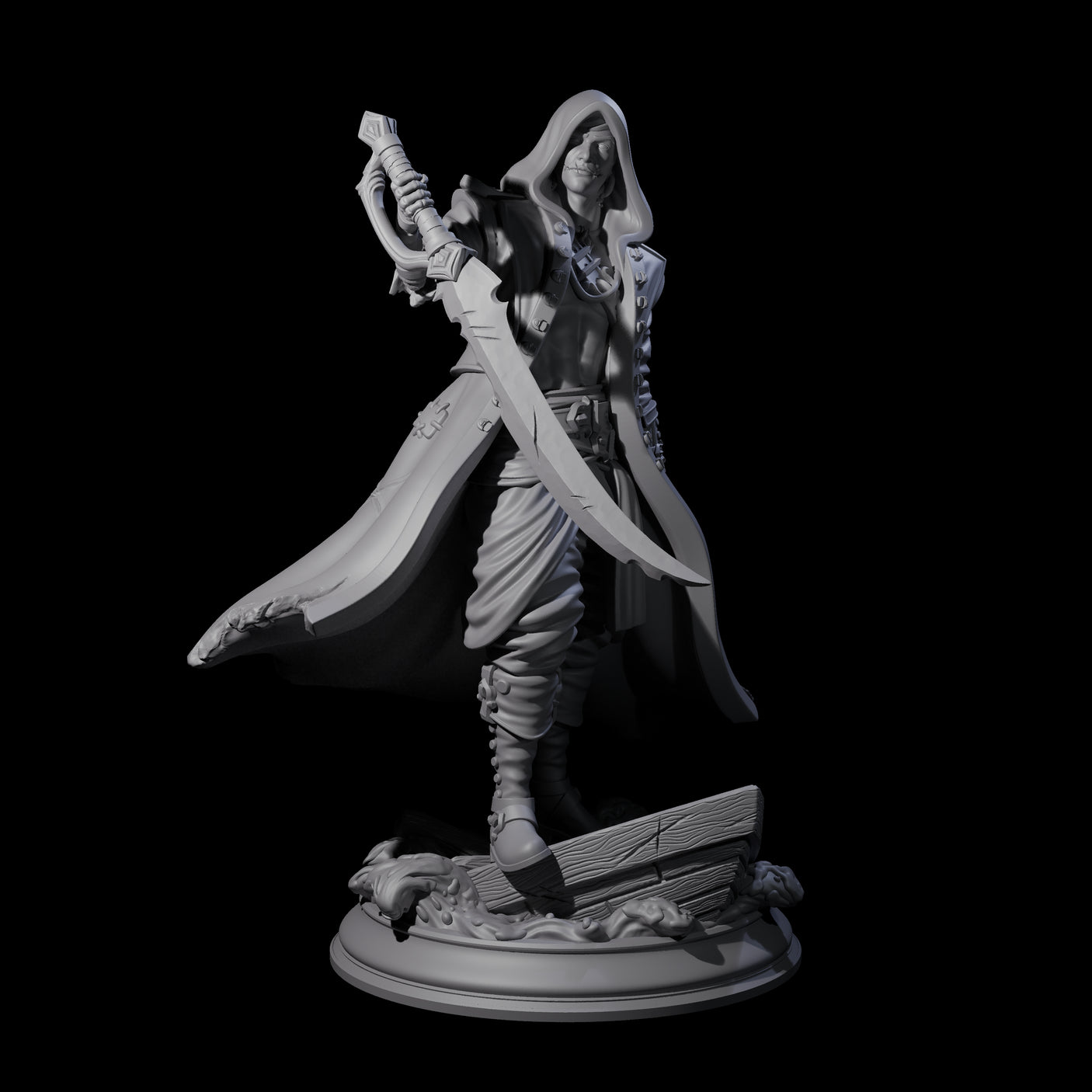 Cursed Sailor Fighter Miniature for Dungeons and Dragons, Pathfinder or other TTRPGs
