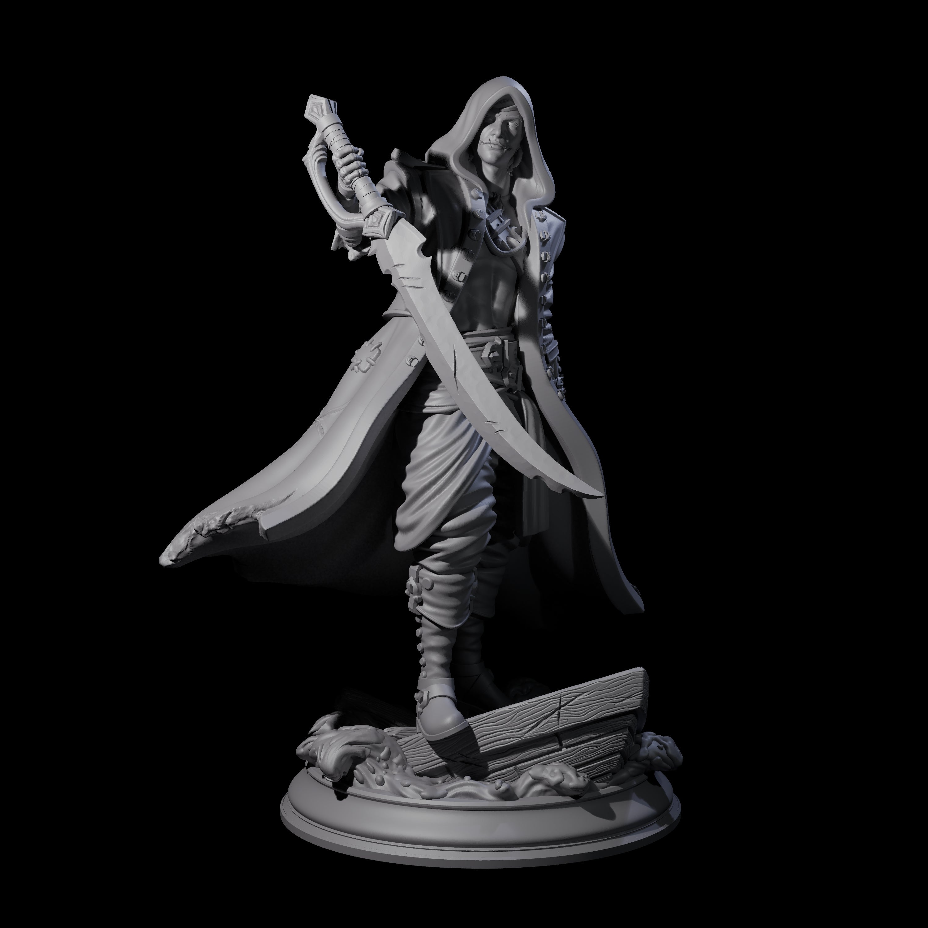 Cursed Sailor Fighter Miniature for Dungeons and Dragons, Pathfinder or other TTRPGs