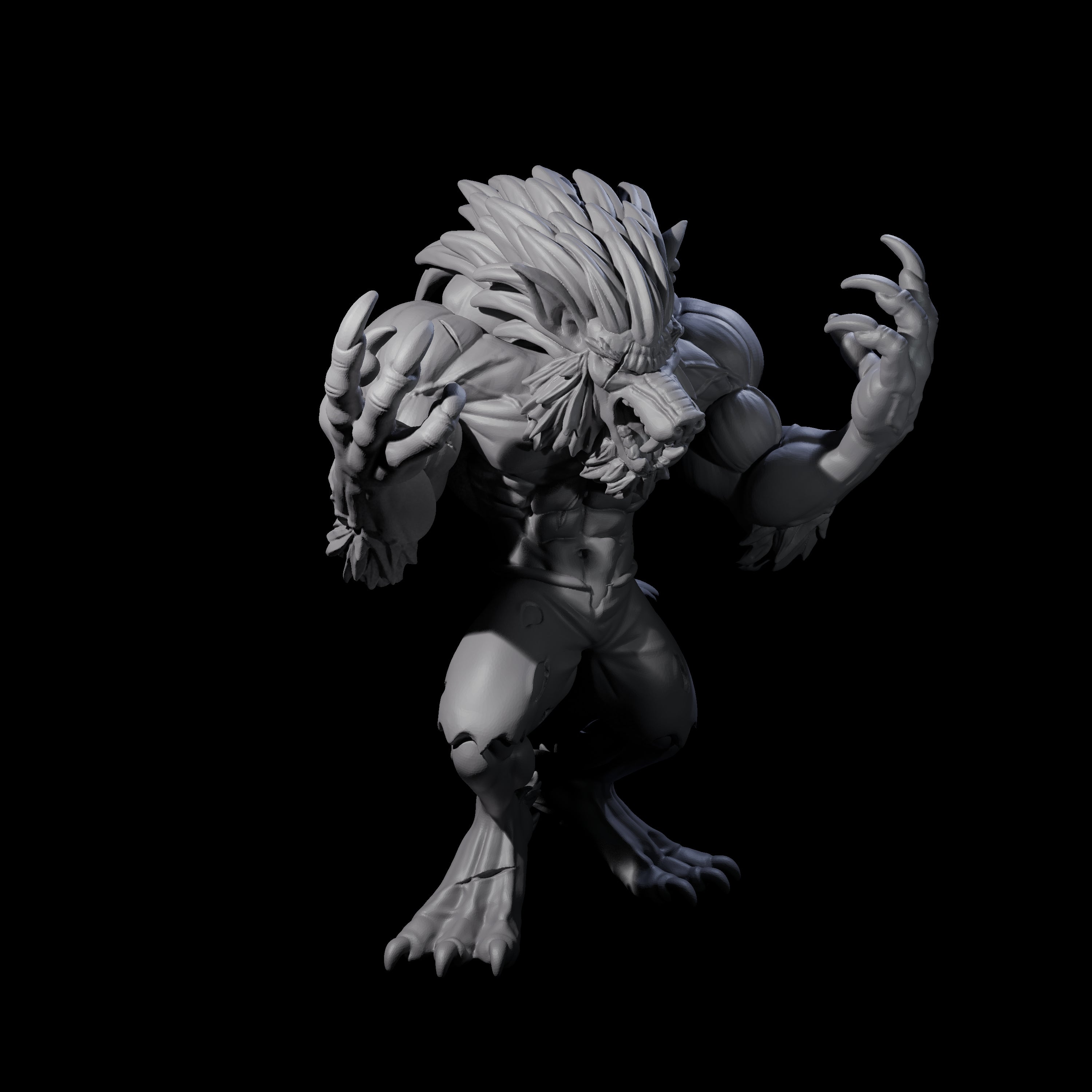 Cursing Werewolf Miniature for Dungeons and Dragons, Pathfinder or other TTRPGs