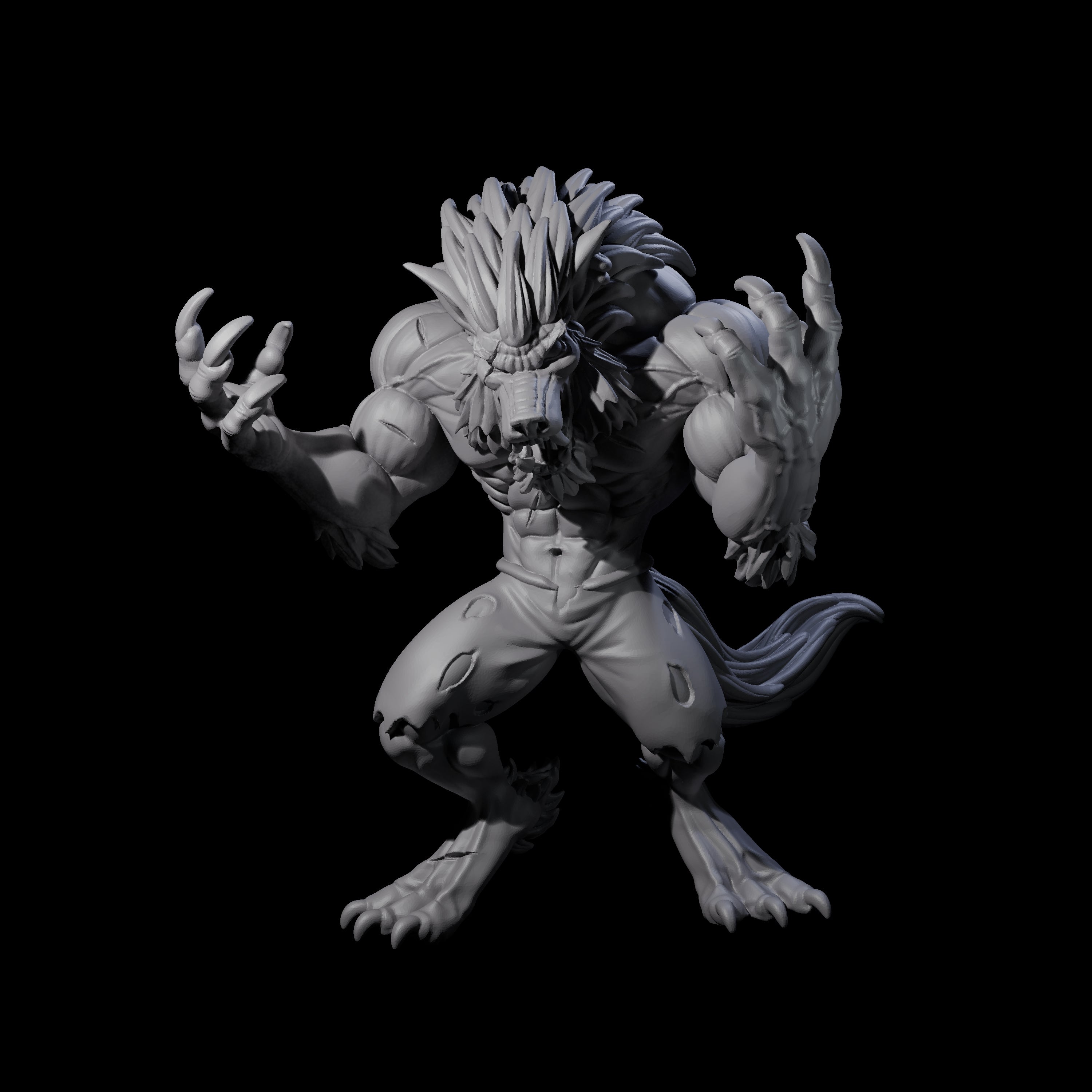 Cursing Werewolf Miniature for Dungeons and Dragons, Pathfinder or other TTRPGs