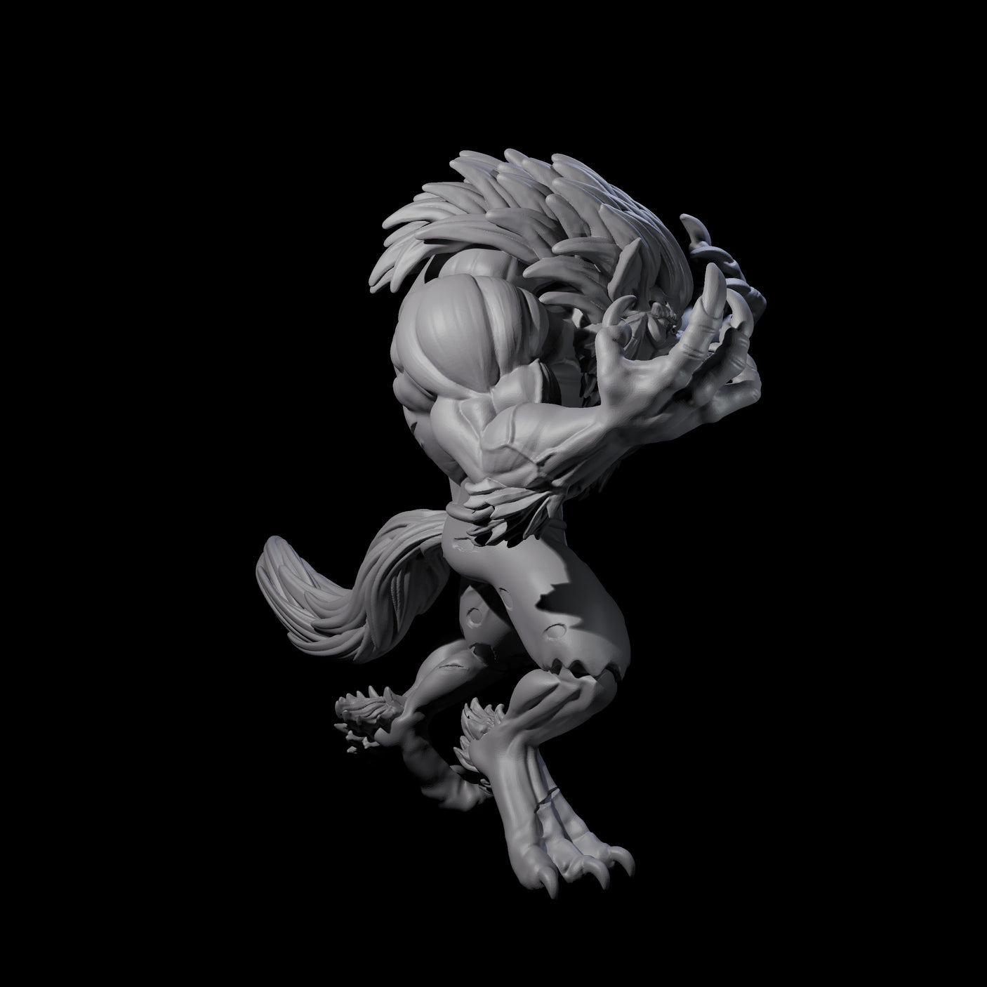 Cursing Werewolf Miniature for Dungeons and Dragons, Pathfinder or other TTRPGs