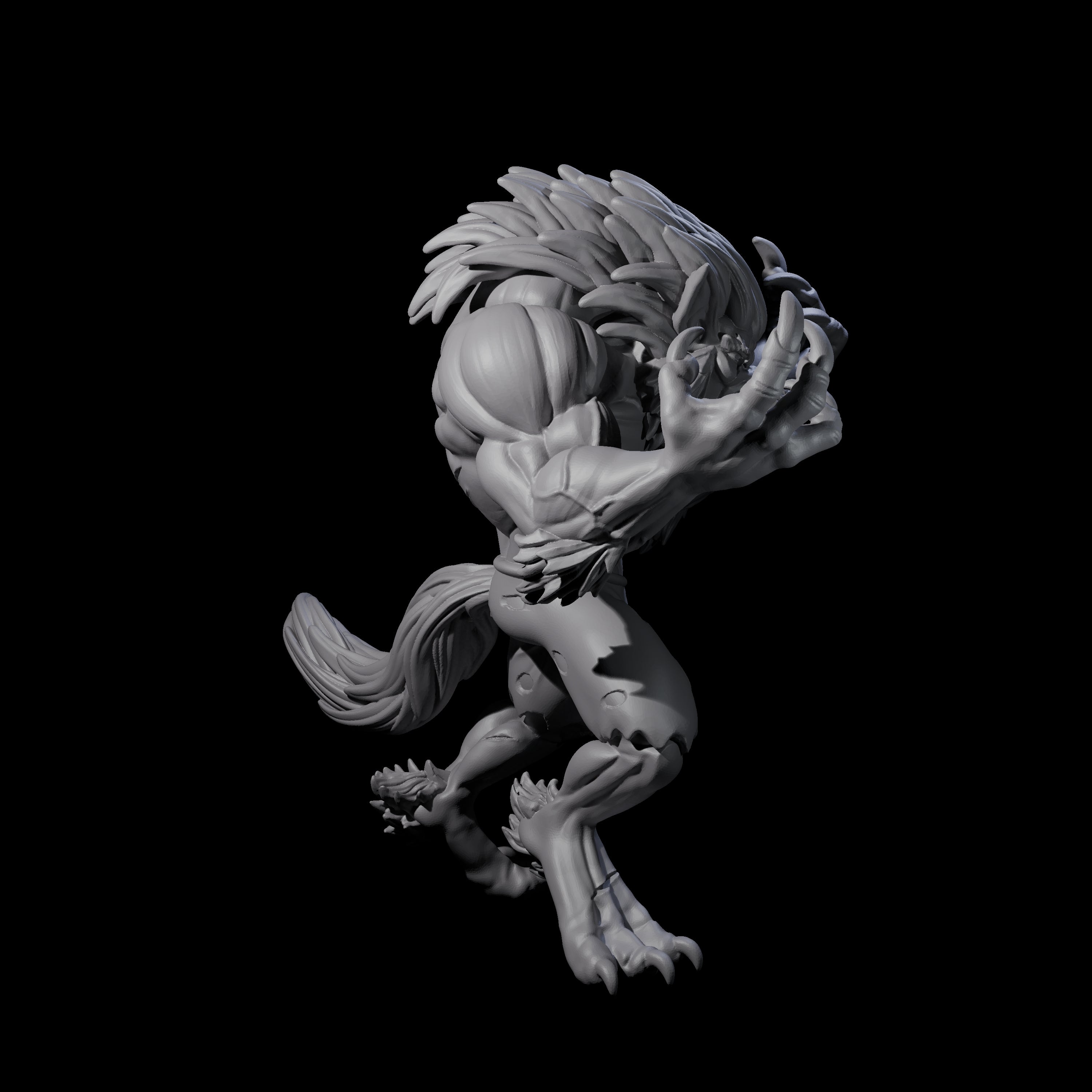 Cursing Werewolf Miniature for Dungeons and Dragons, Pathfinder or other TTRPGs