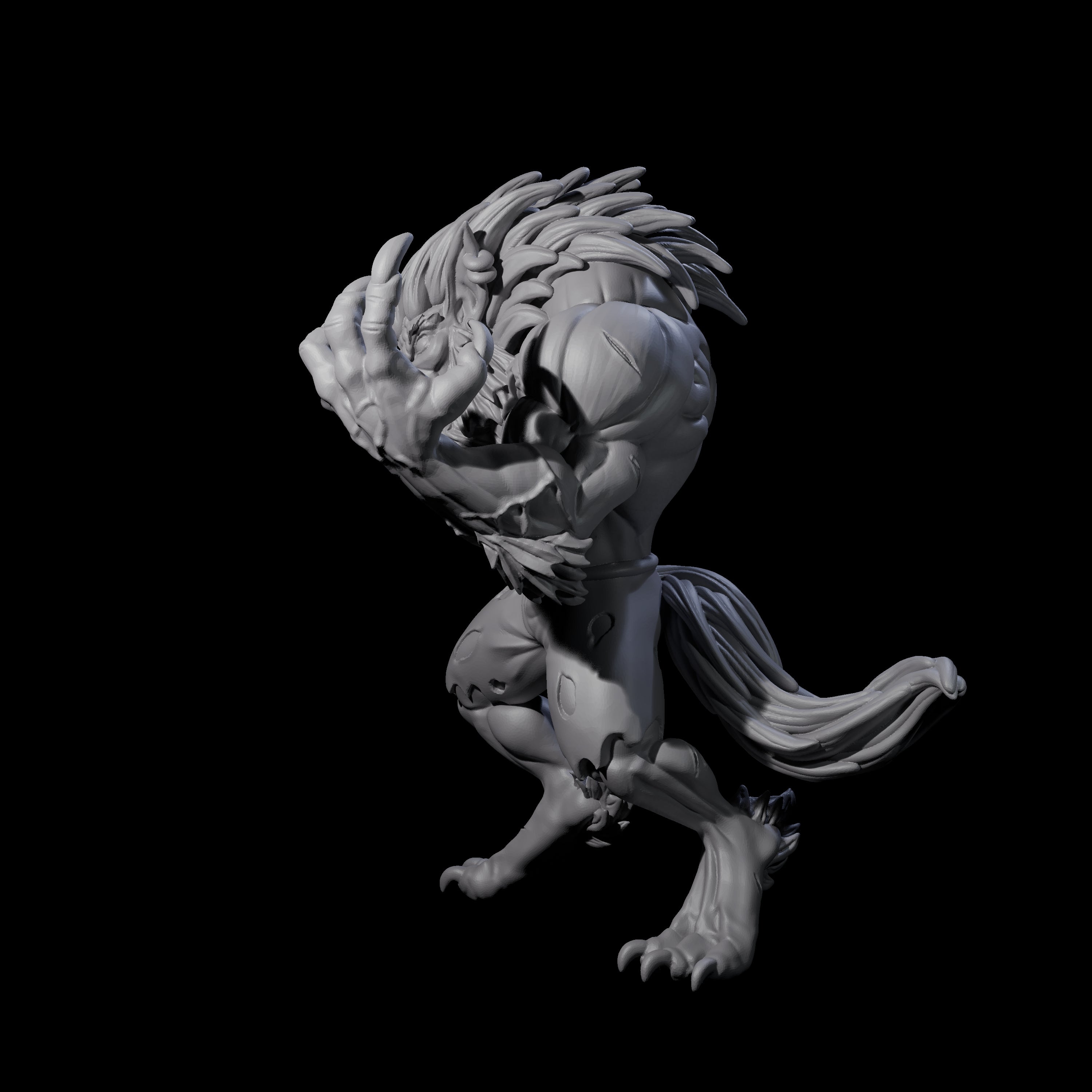 Cursing Werewolf Miniature for Dungeons and Dragons, Pathfinder or other TTRPGs