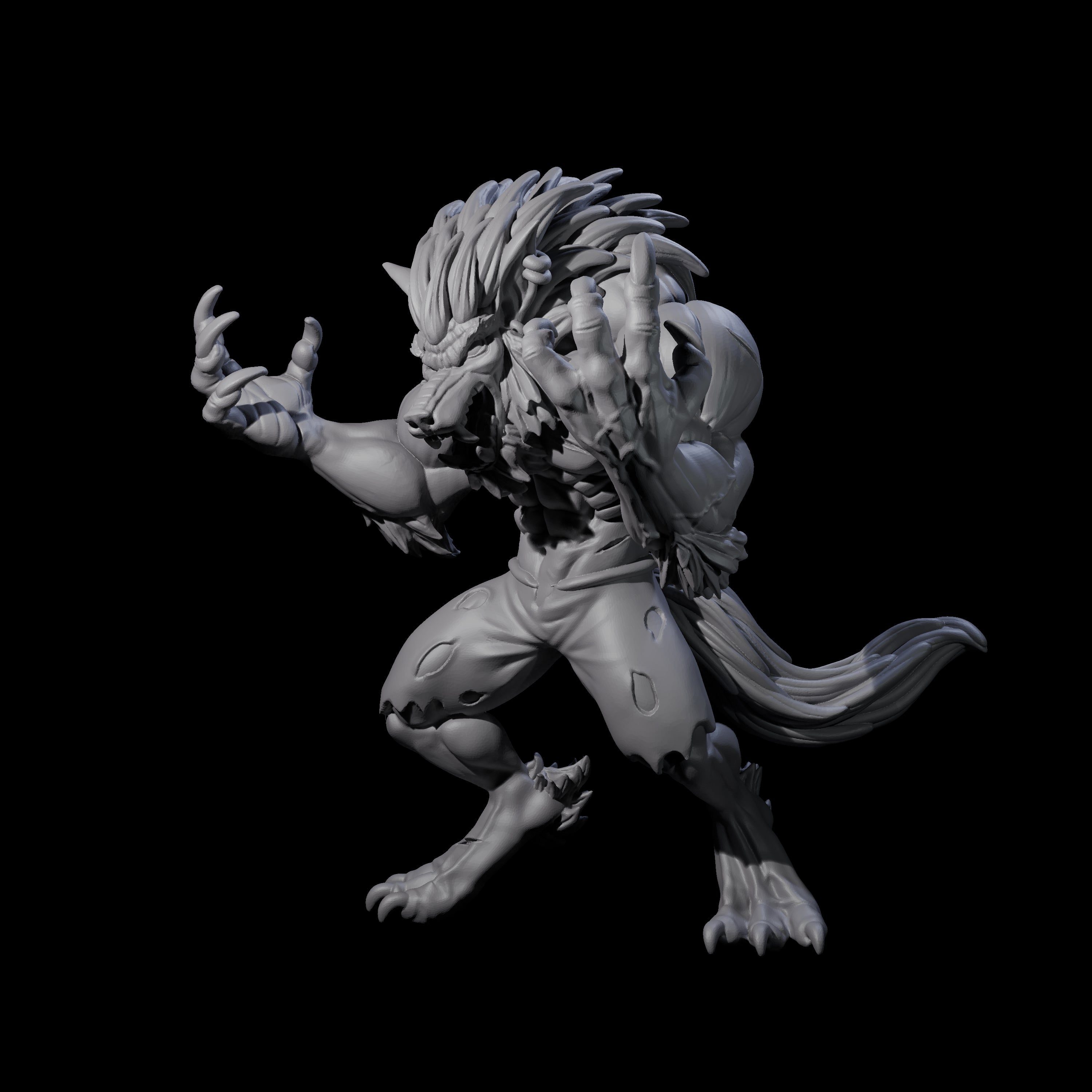 Cursing Werewolf Miniature for Dungeons and Dragons, Pathfinder or other TTRPGs