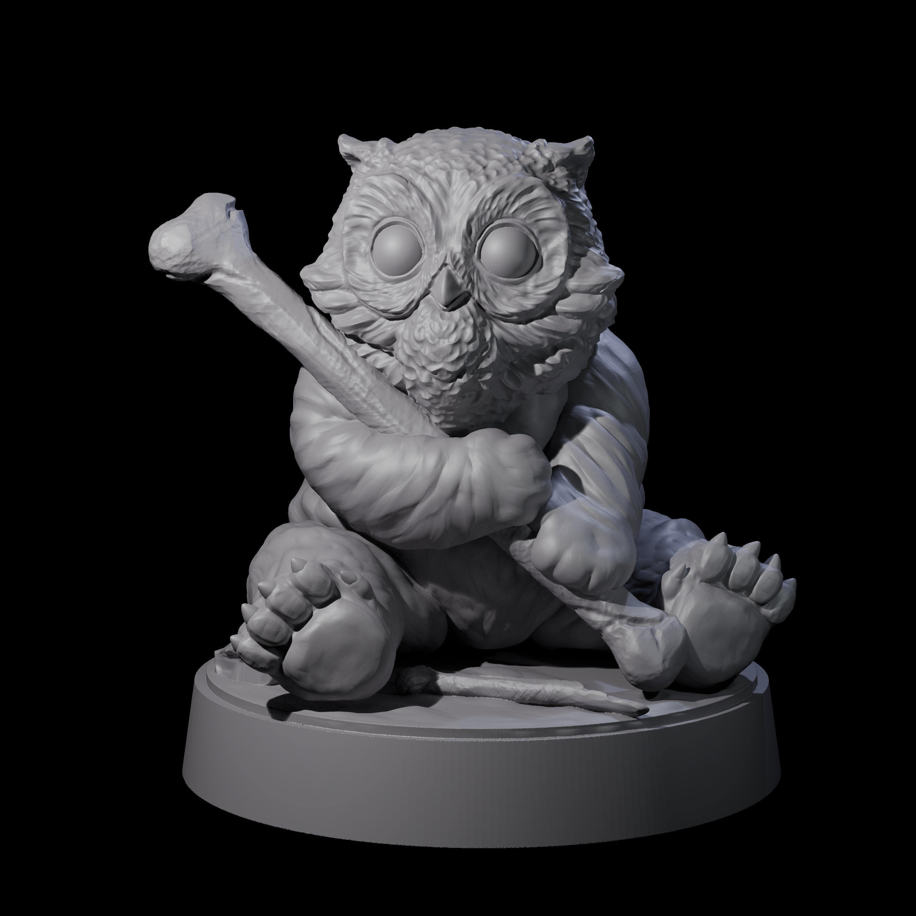 Cute Owlbear Cub Miniature for Dungeons and Dragons, Pathfinder or other TTRPGs