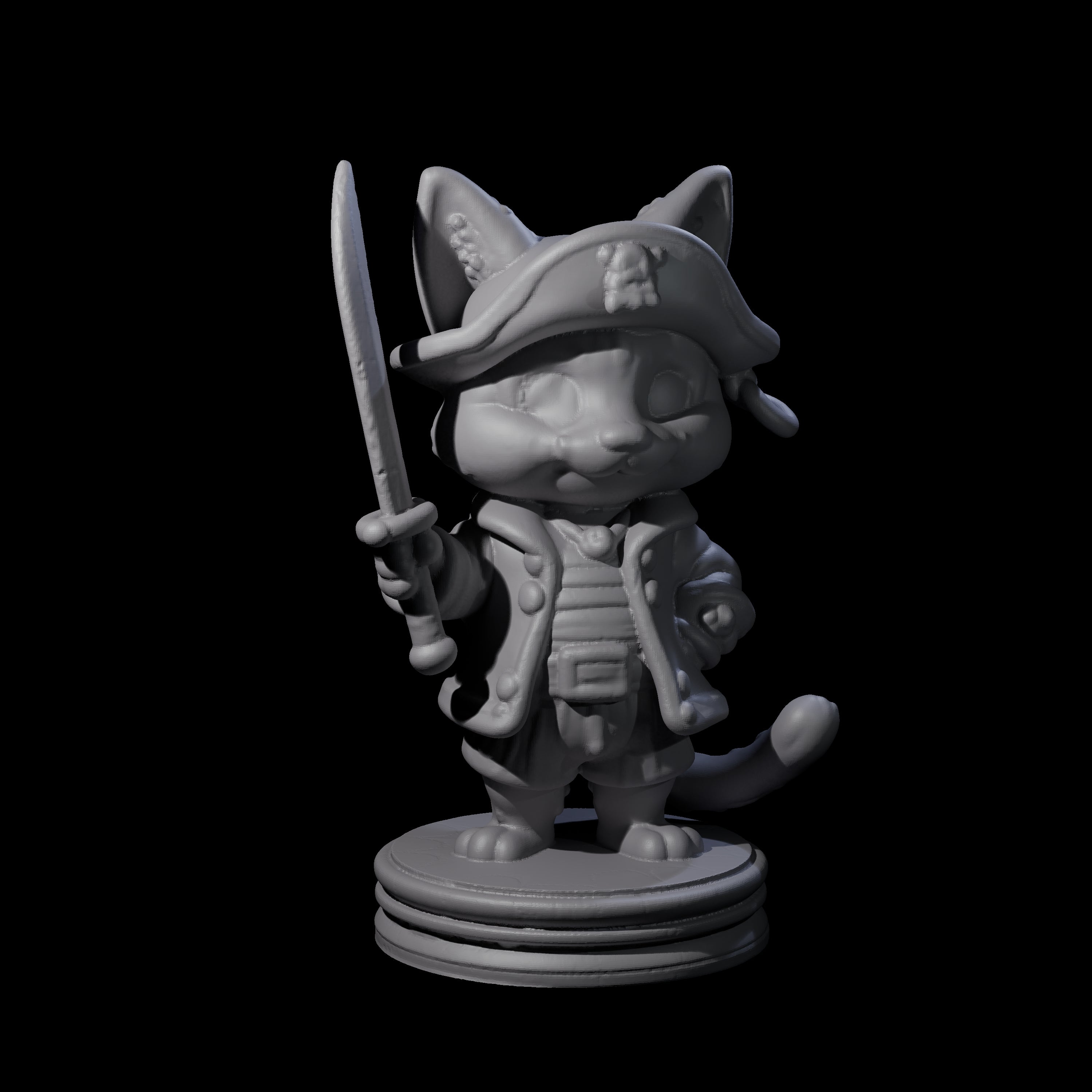 Cute Pirate Kitty A Miniature for Dungeons and Dragons, Pathfinder or other TTRPGs