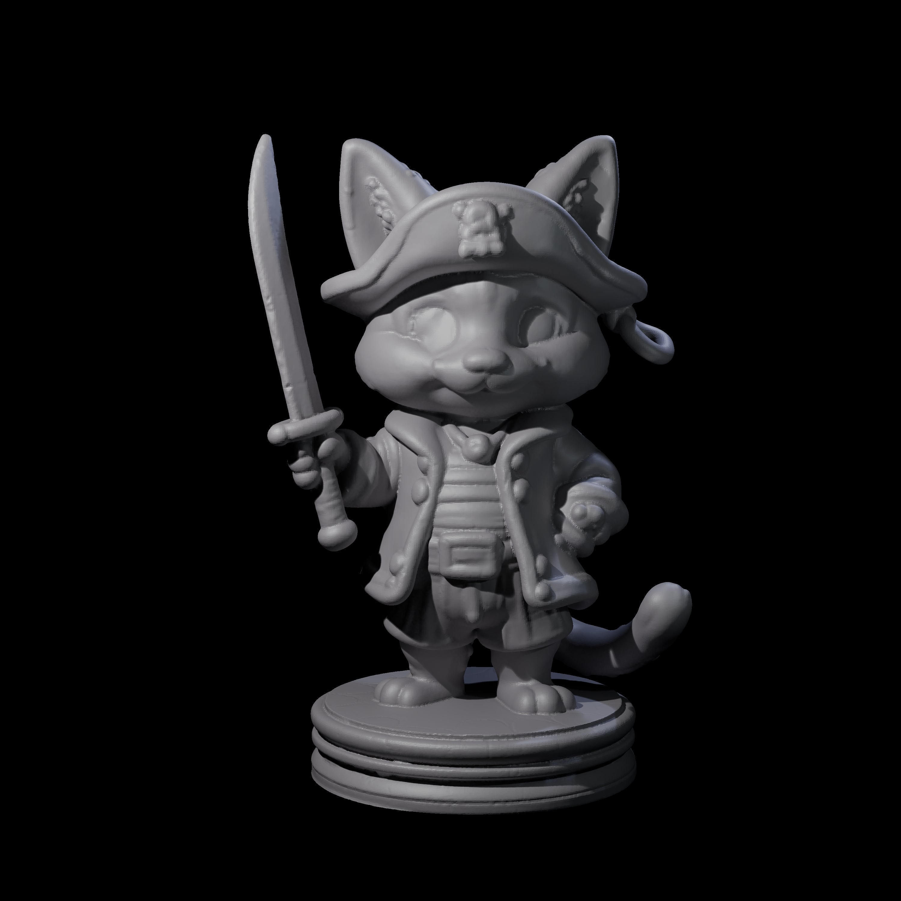 Cute Pirate Kitty A Miniature for Dungeons and Dragons, Pathfinder or other TTRPGs