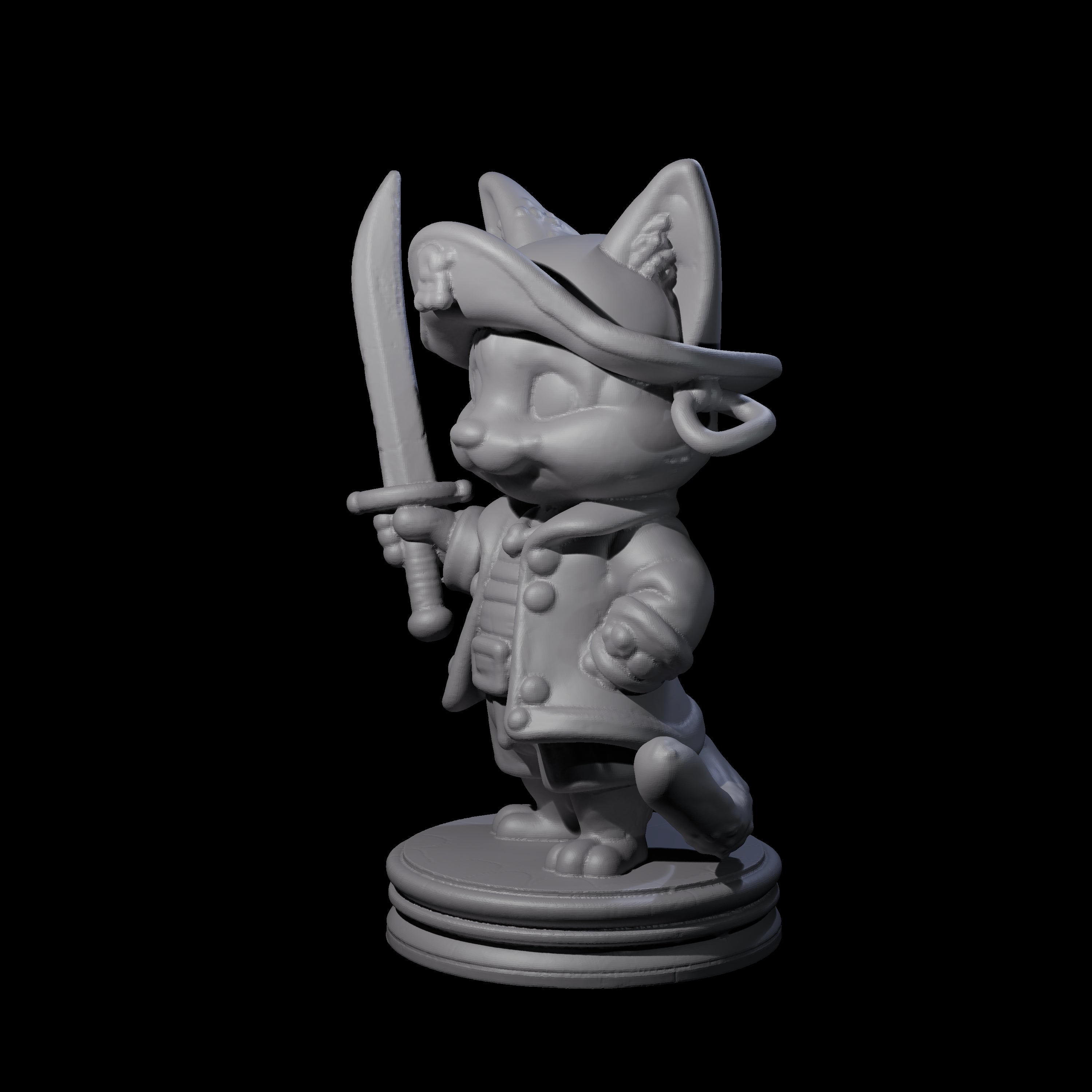 Cute Pirate Kitty A Miniature for Dungeons and Dragons, Pathfinder or other TTRPGs