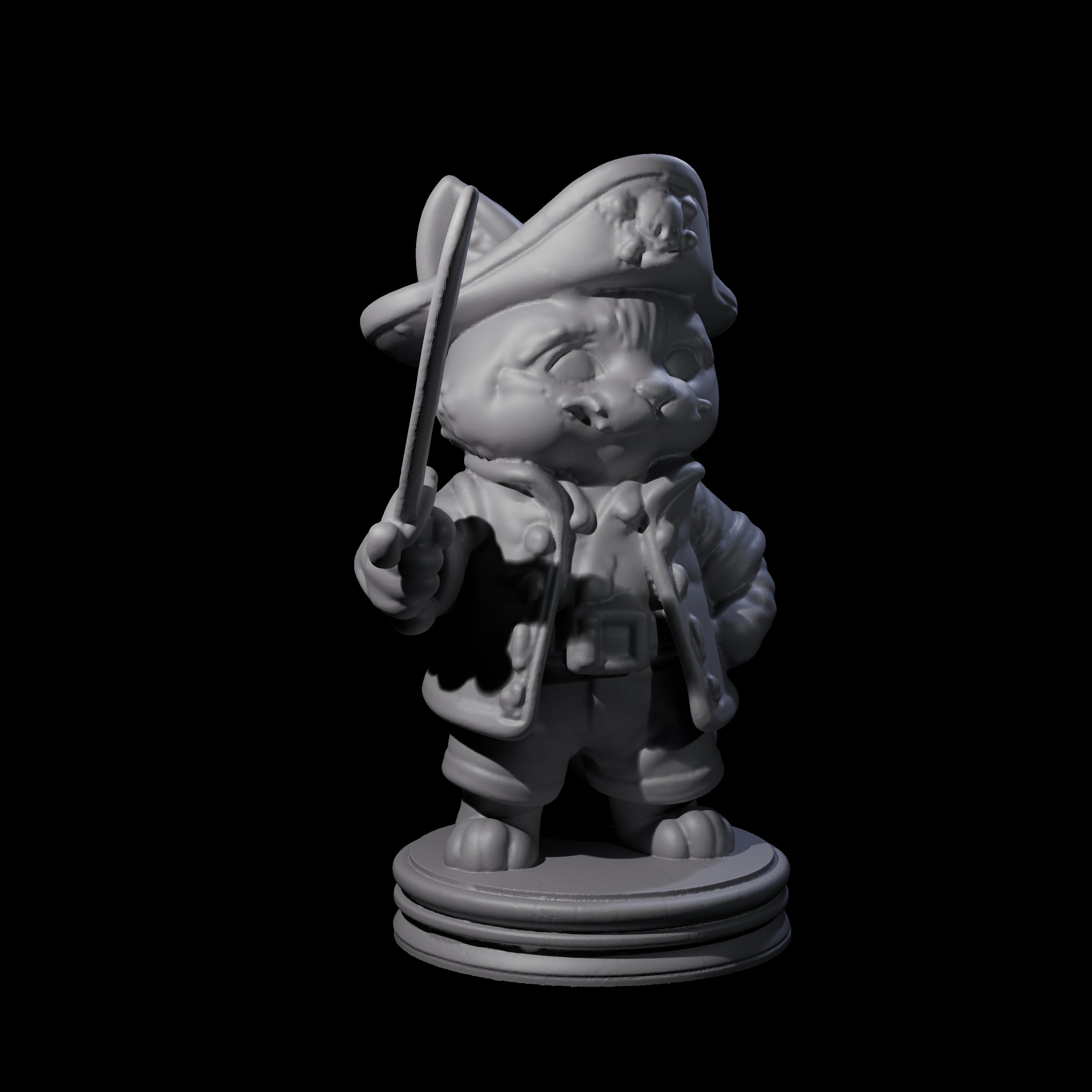Cute Pirate Kitty B Miniature for Dungeons and Dragons, Pathfinder or other TTRPGs