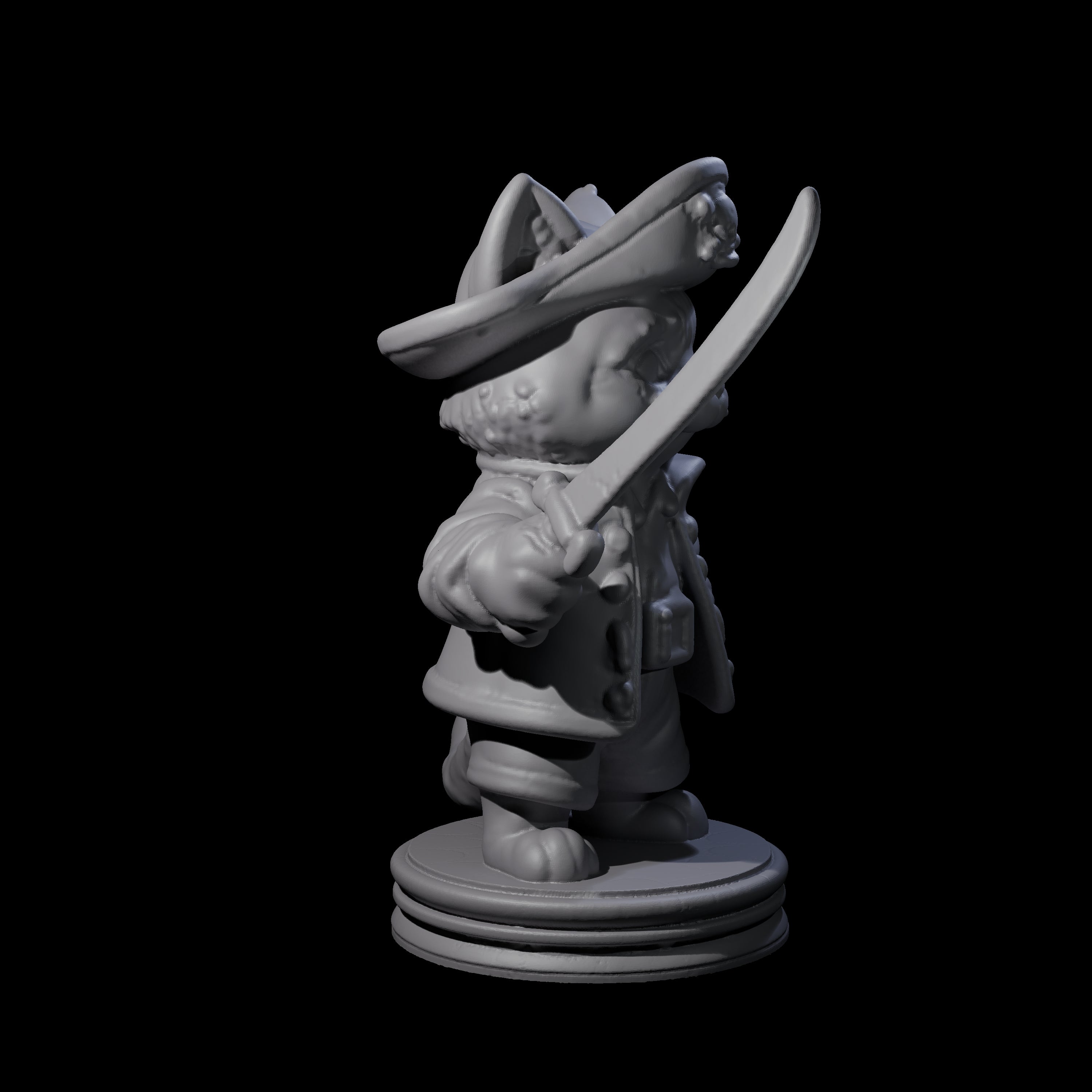 Cute Pirate Kitty B Miniature for Dungeons and Dragons, Pathfinder or other TTRPGs