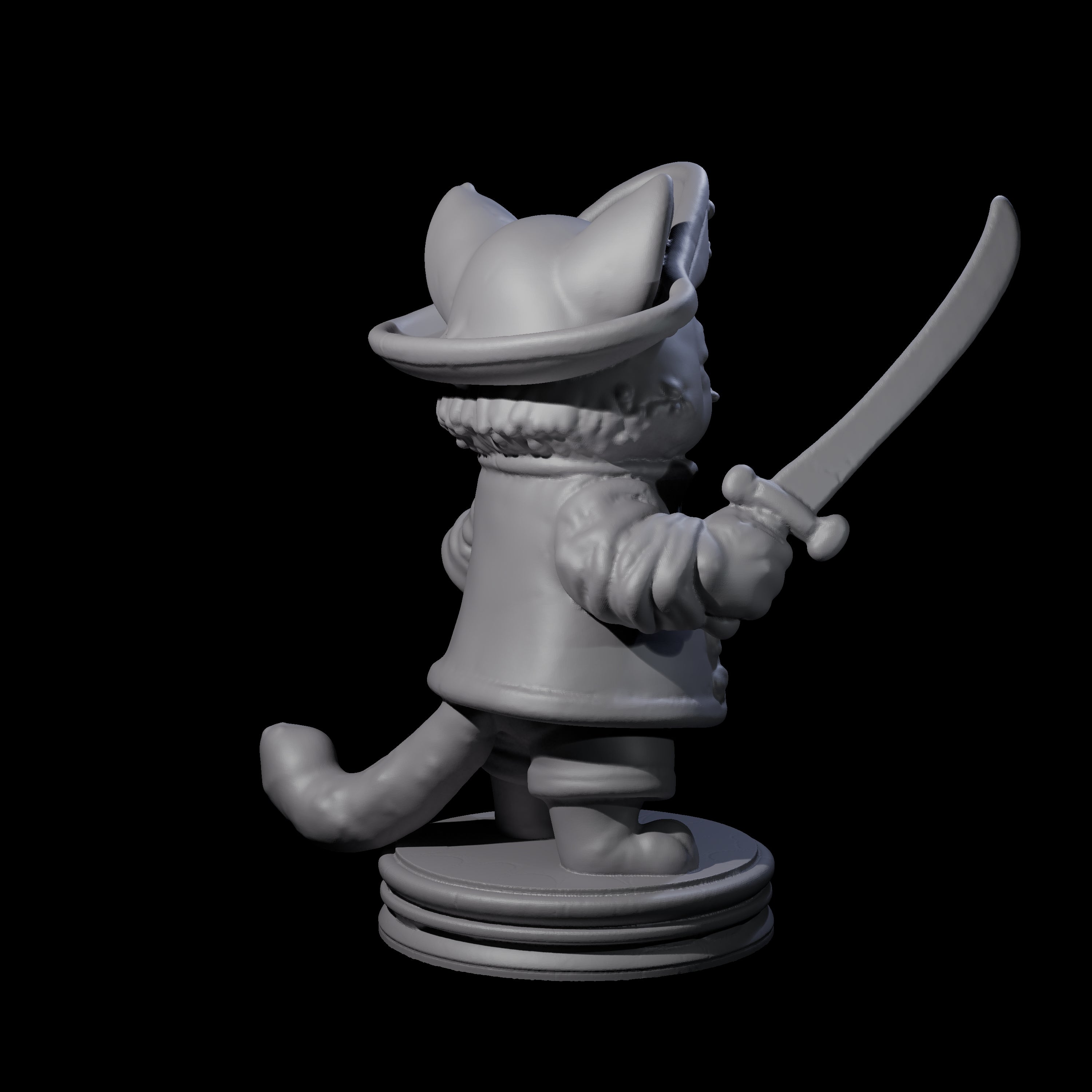 Cute Pirate Kitty B Miniature for Dungeons and Dragons, Pathfinder or other TTRPGs