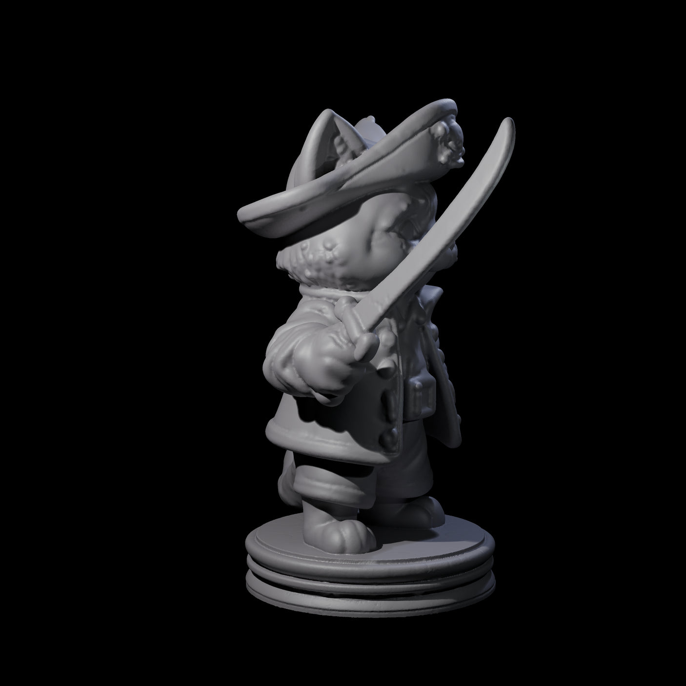 Cute Pirate Kitty B Miniature for Dungeons and Dragons, Pathfinder or other TTRPGs