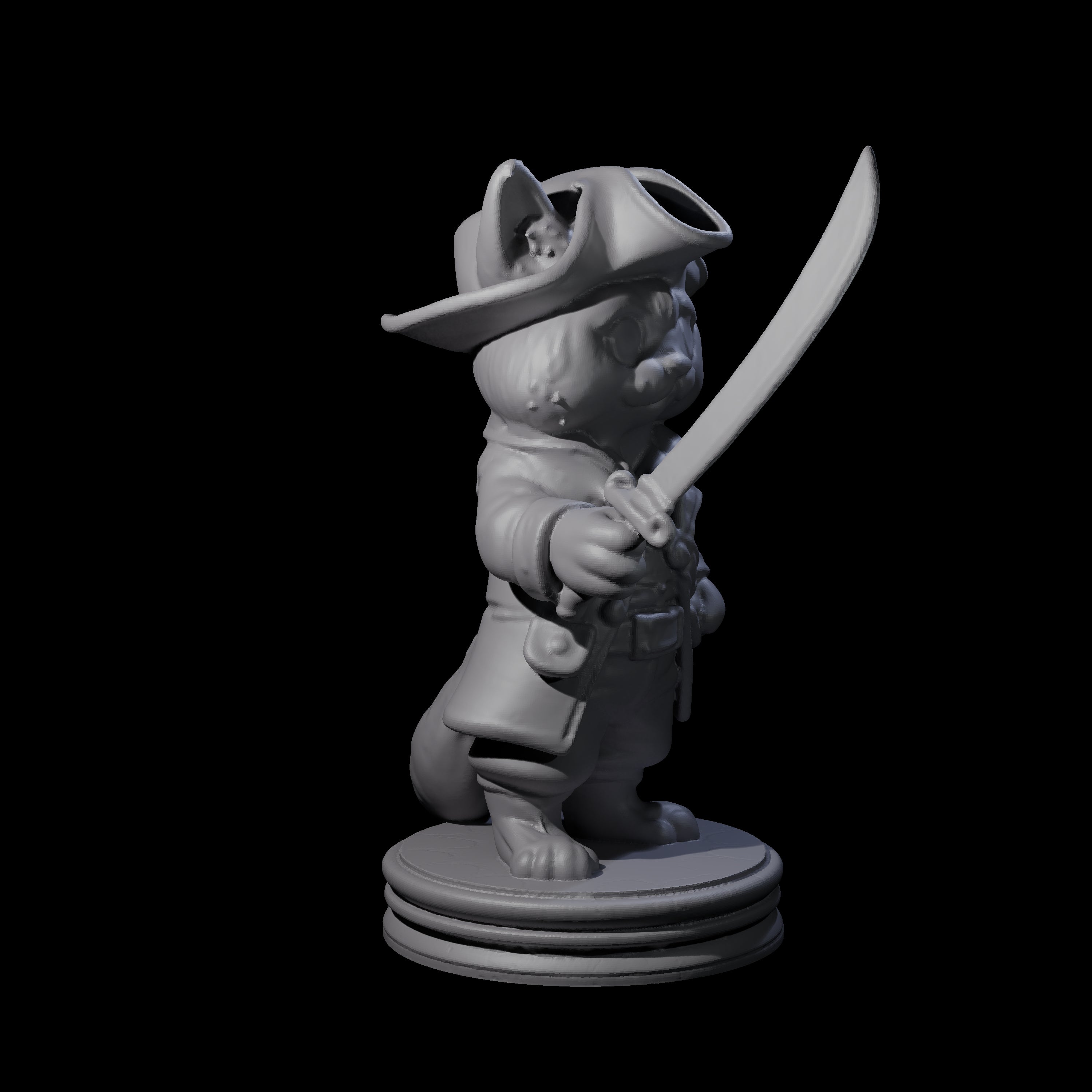 Cute Pirate Kitty C Miniature for Dungeons and Dragons, Pathfinder or other TTRPGs