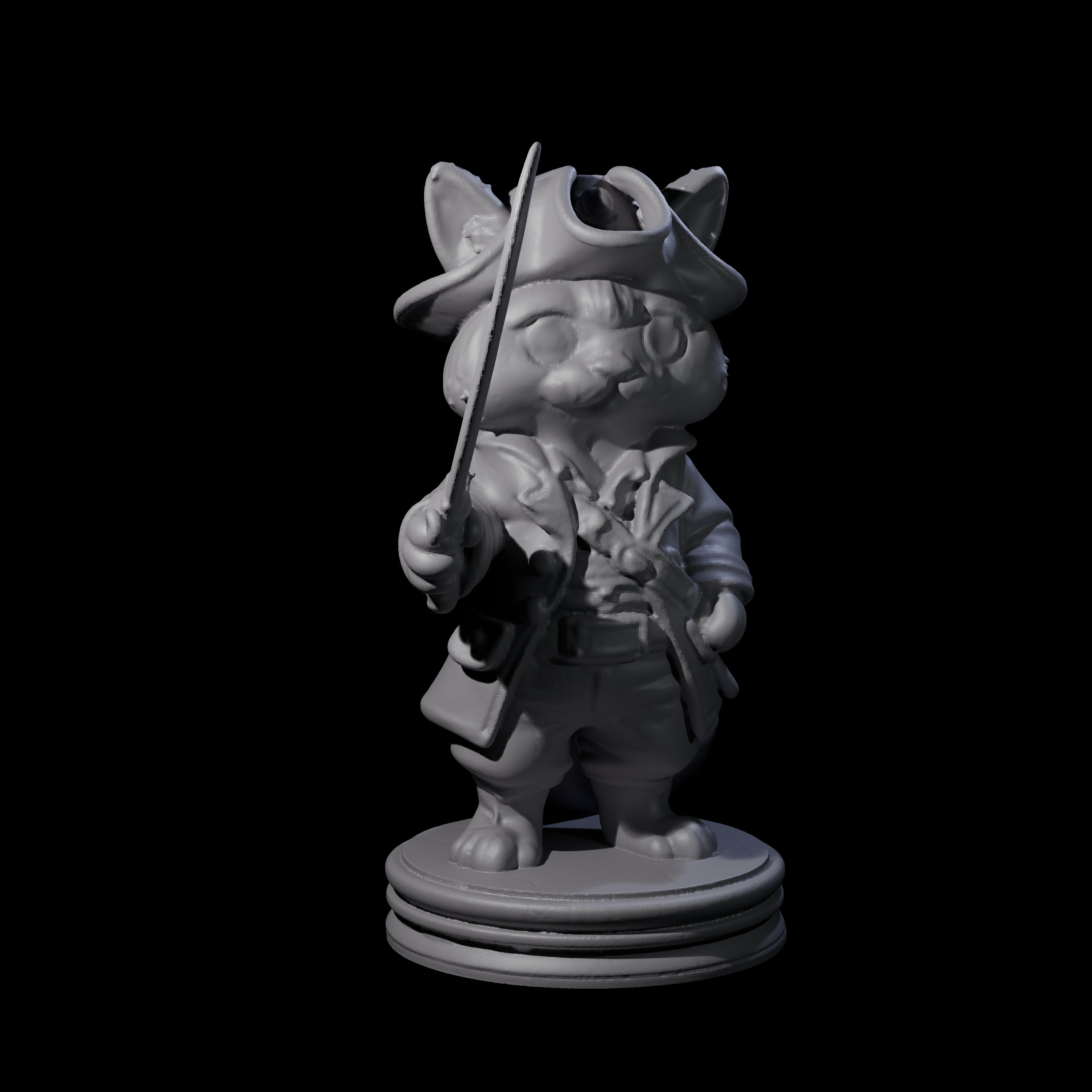 Cute Pirate Kitty C Miniature for Dungeons and Dragons, Pathfinder or other TTRPGs