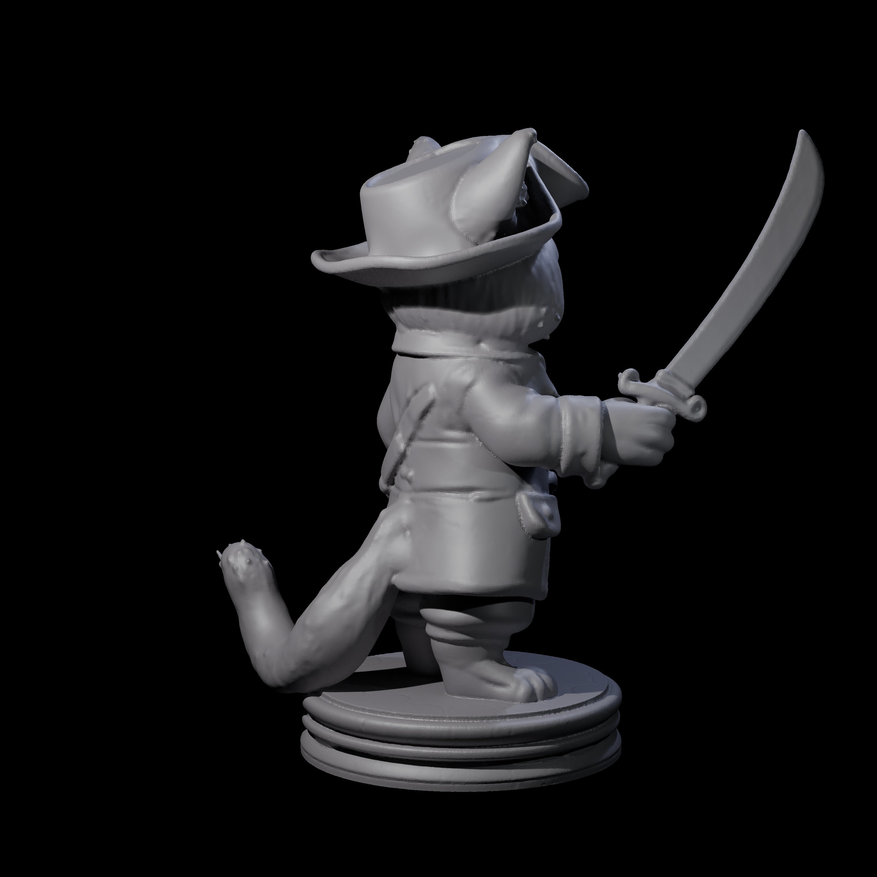 Cute Pirate Kitty C Miniature for Dungeons and Dragons, Pathfinder or other TTRPGs