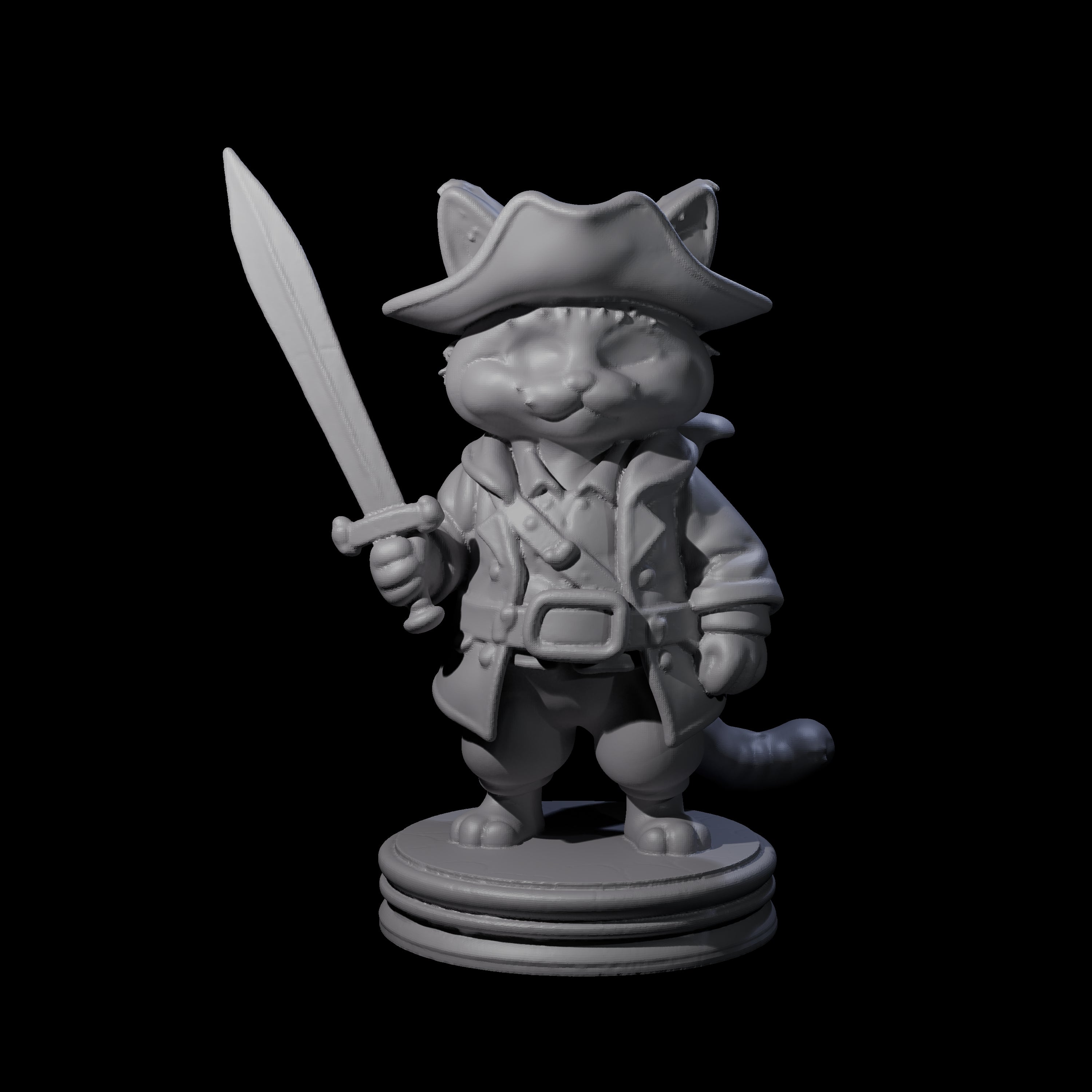 Cute Pirate Kitty D Miniature for Dungeons and Dragons, Pathfinder or other TTRPGs
