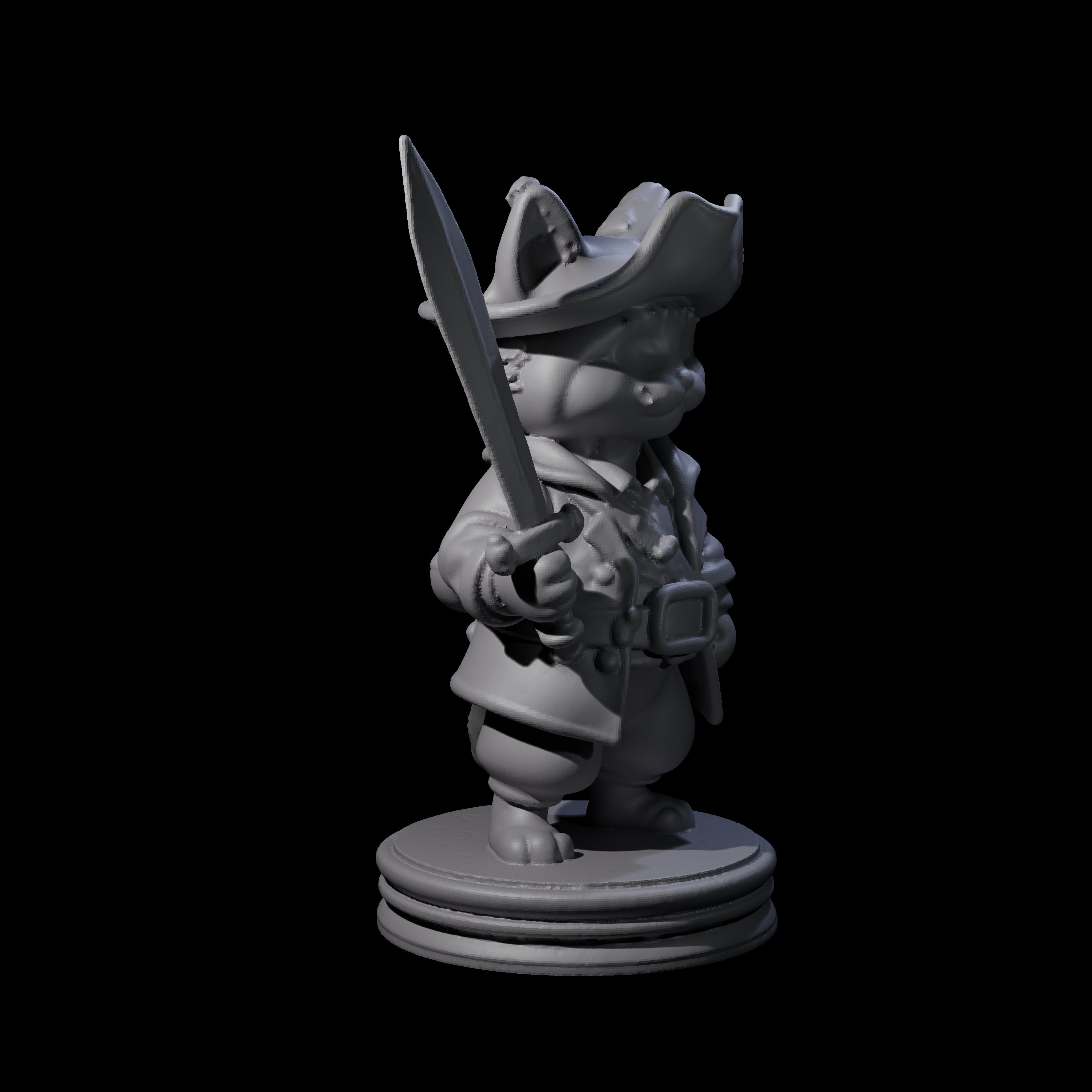 Cute Pirate Kitty D Miniature for Dungeons and Dragons, Pathfinder or other TTRPGs
