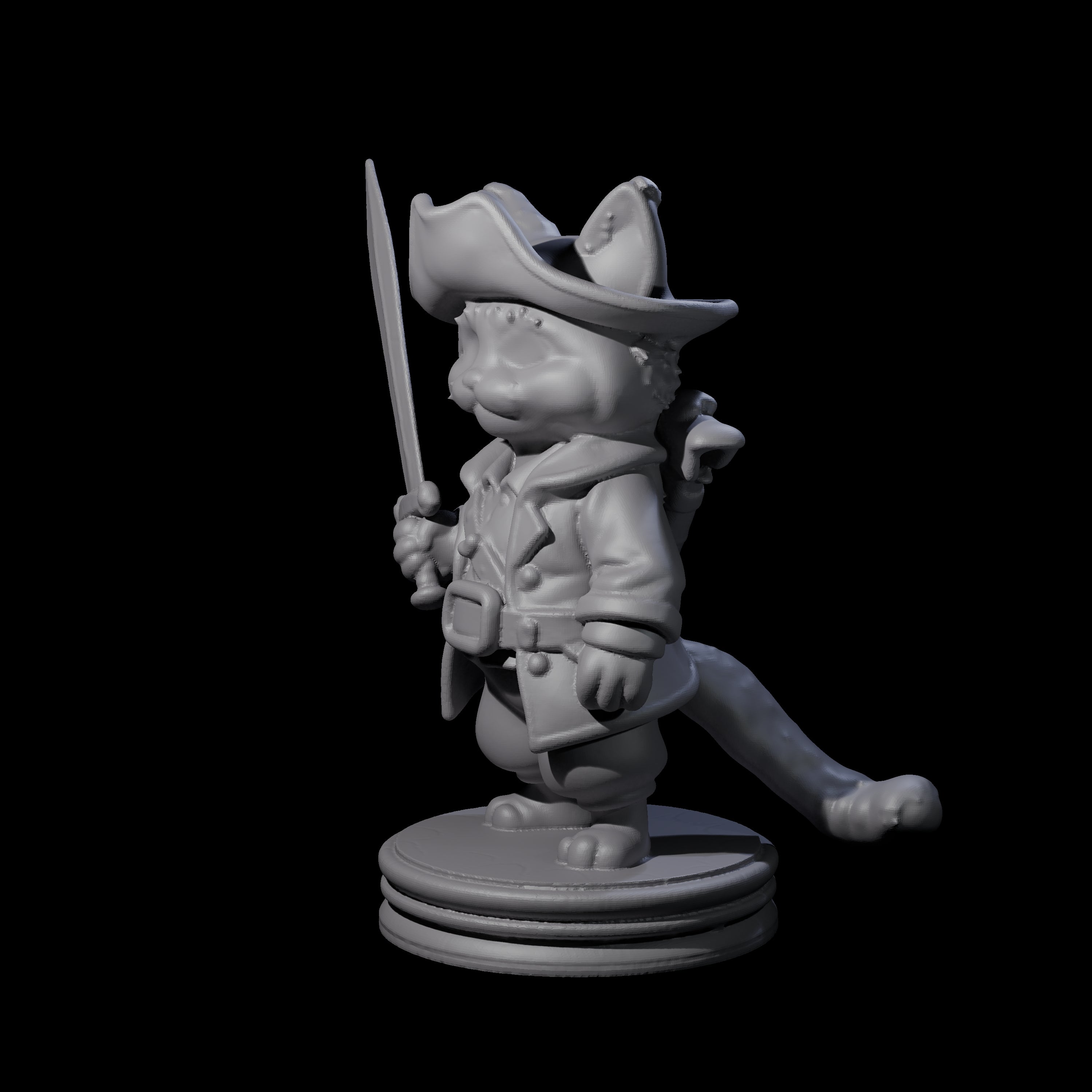 Cute Pirate Kitty D Miniature for Dungeons and Dragons, Pathfinder or other TTRPGs