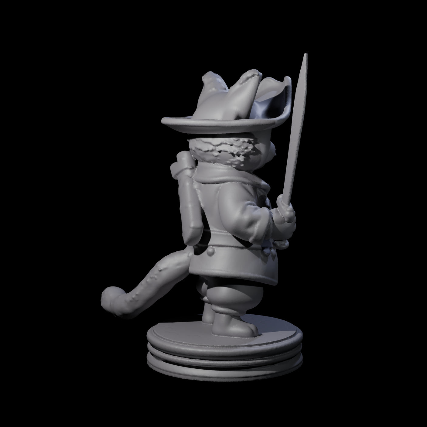 Cute Pirate Kitty D Miniature for Dungeons and Dragons, Pathfinder or other TTRPGs