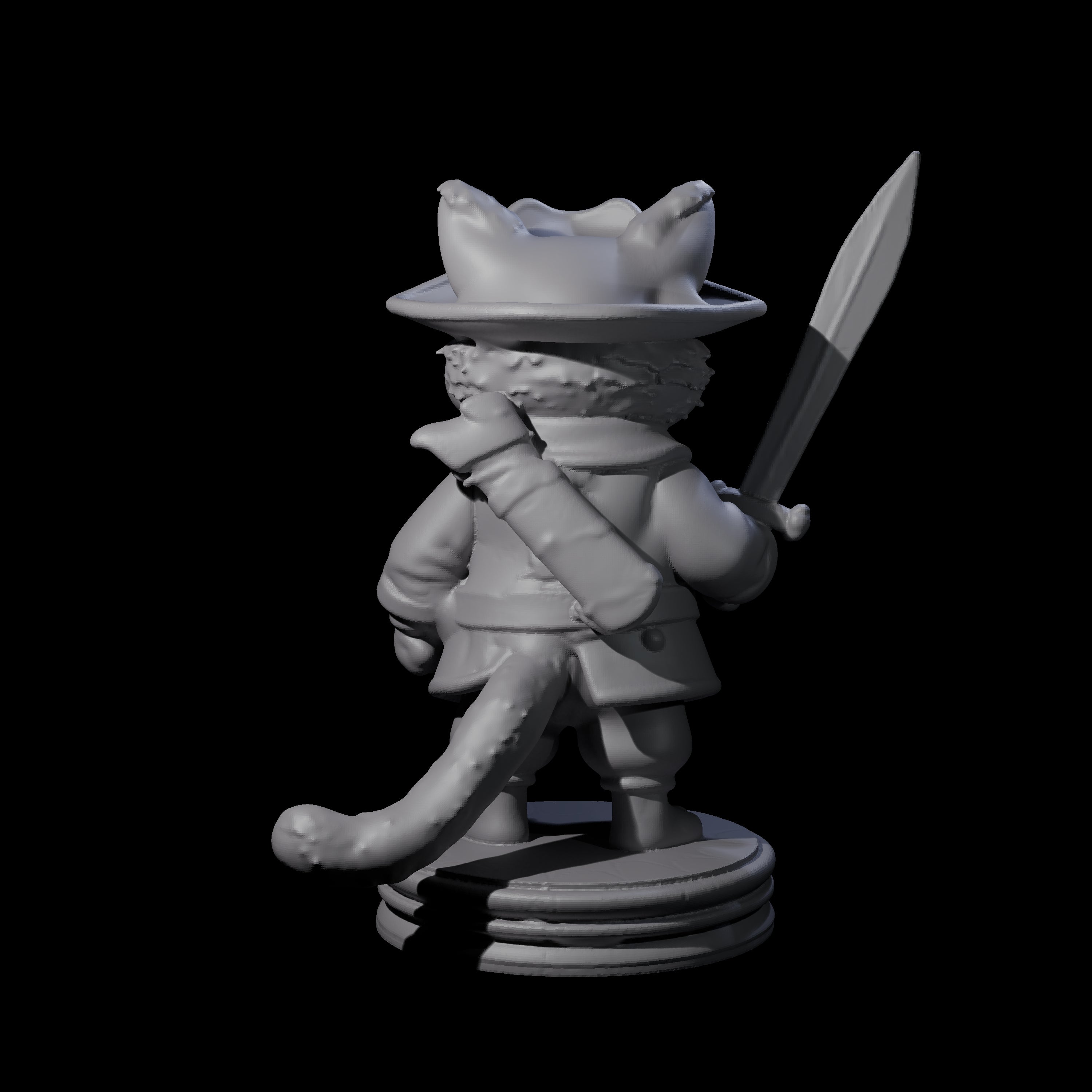 Cute Pirate Kitty D Miniature for Dungeons and Dragons, Pathfinder or other TTRPGs
