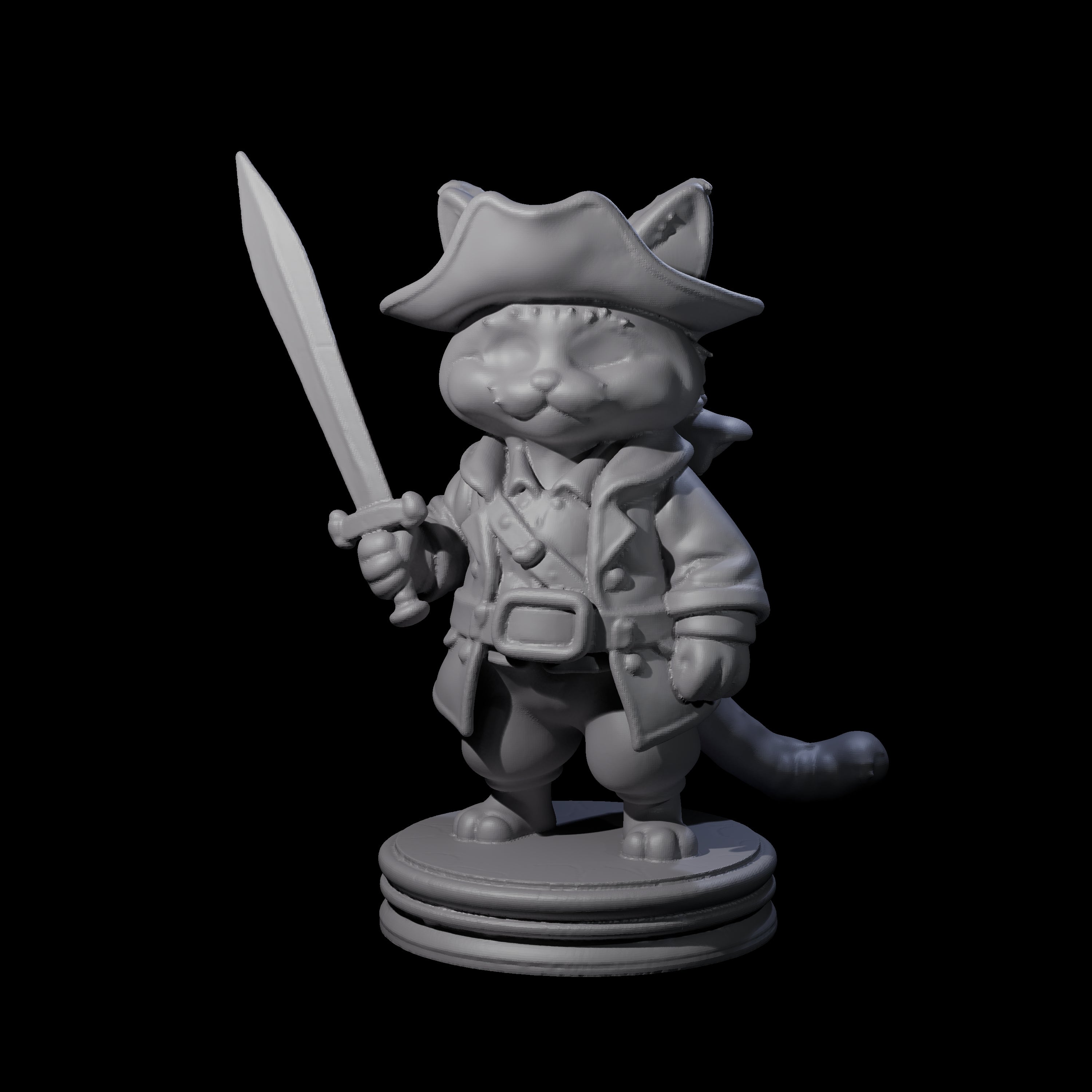 Cute Pirate Kitty D Miniature for Dungeons and Dragons, Pathfinder or other TTRPGs