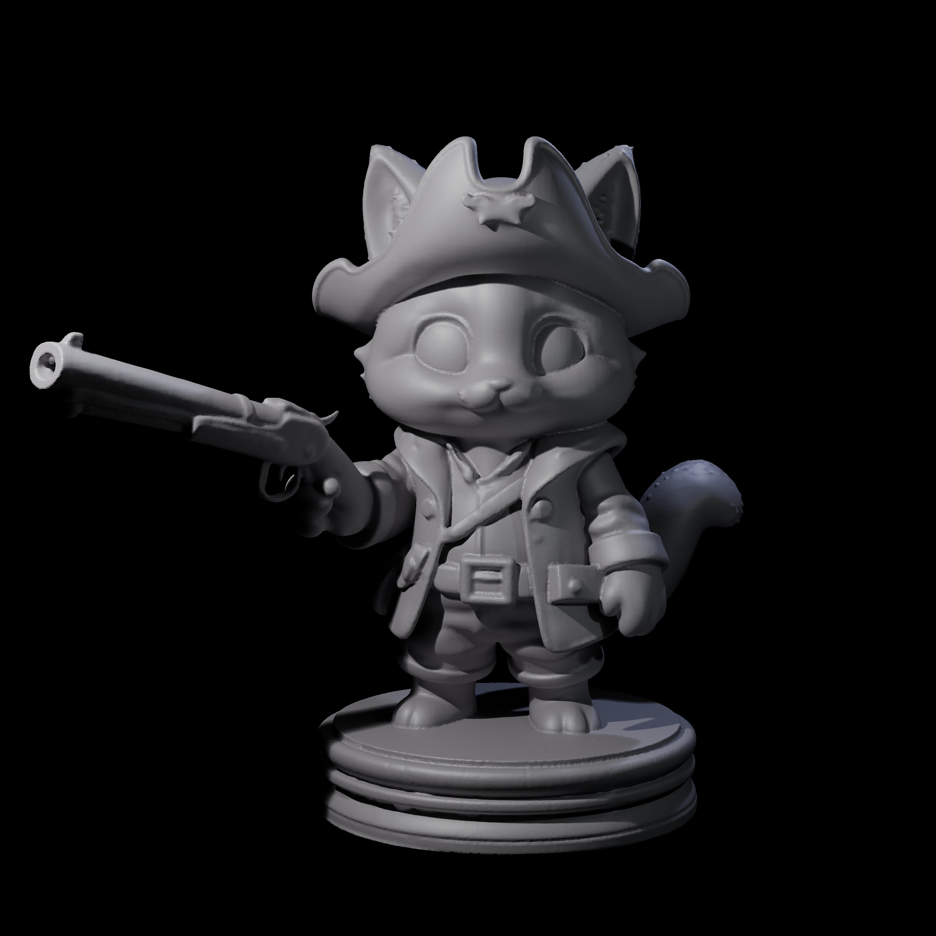 Cute Pirate Kitty F Miniature for Dungeons and Dragons, Pathfinder or other TTRPGs