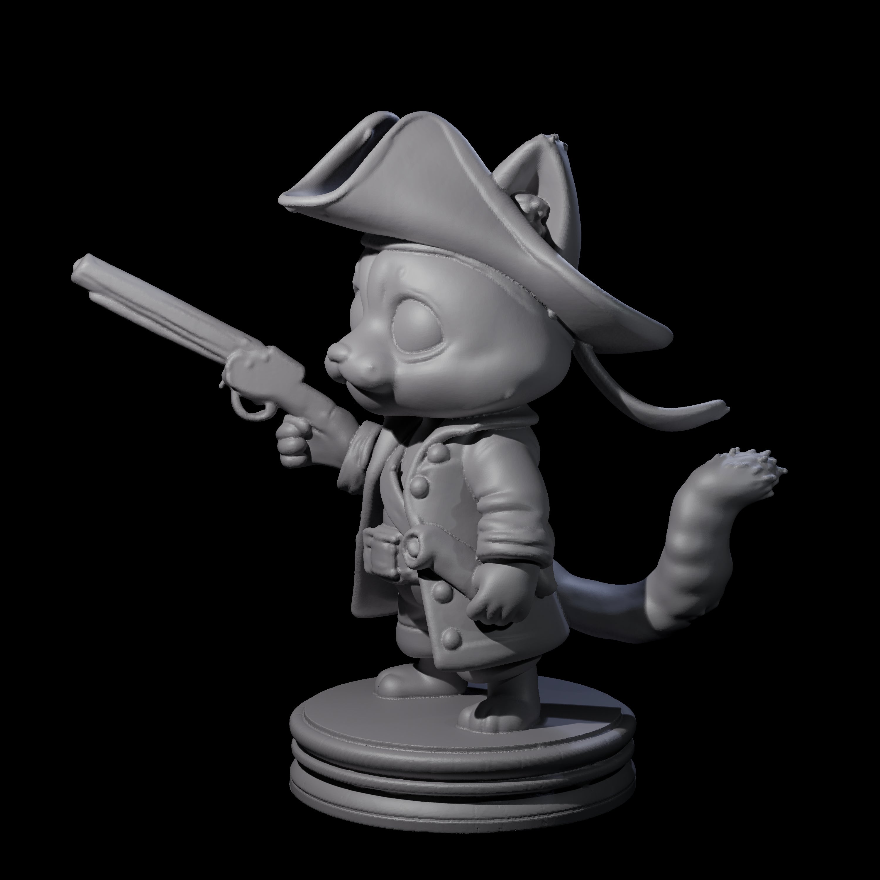 Cute Pirate Kitty G Miniature for Dungeons and Dragons, Pathfinder or other TTRPGs