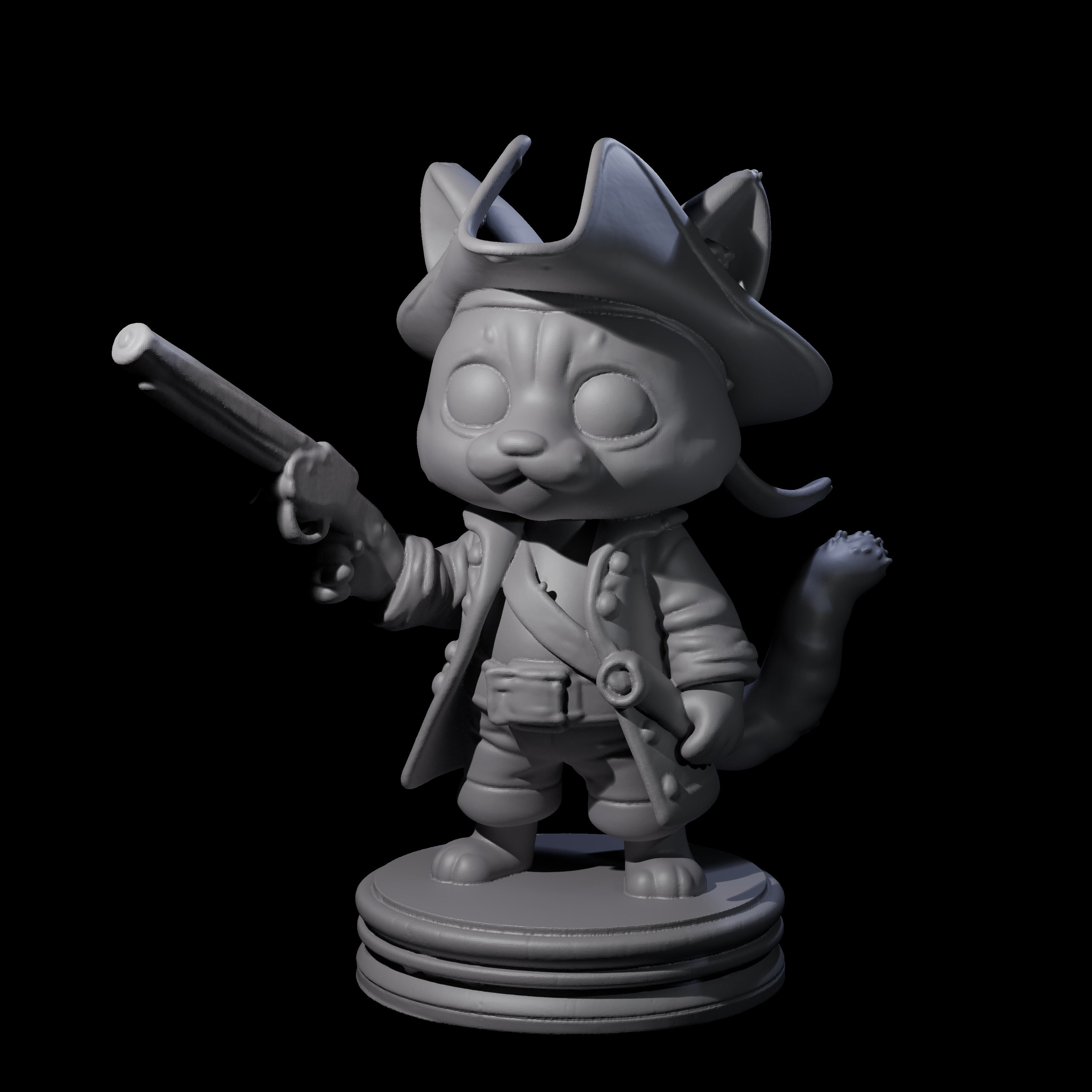 Cute Pirate Kitty G Miniature for Dungeons and Dragons, Pathfinder or other TTRPGs